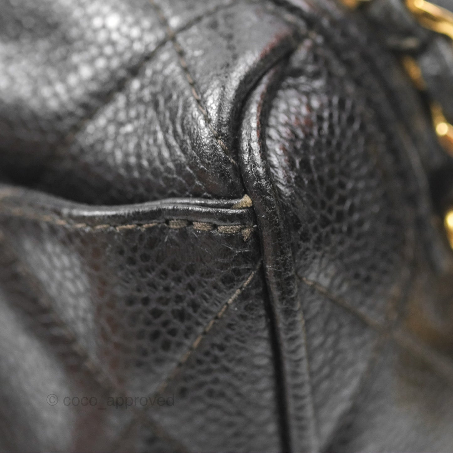 Chanel Vintage Camera Bag Black Caviar Gold Hardware