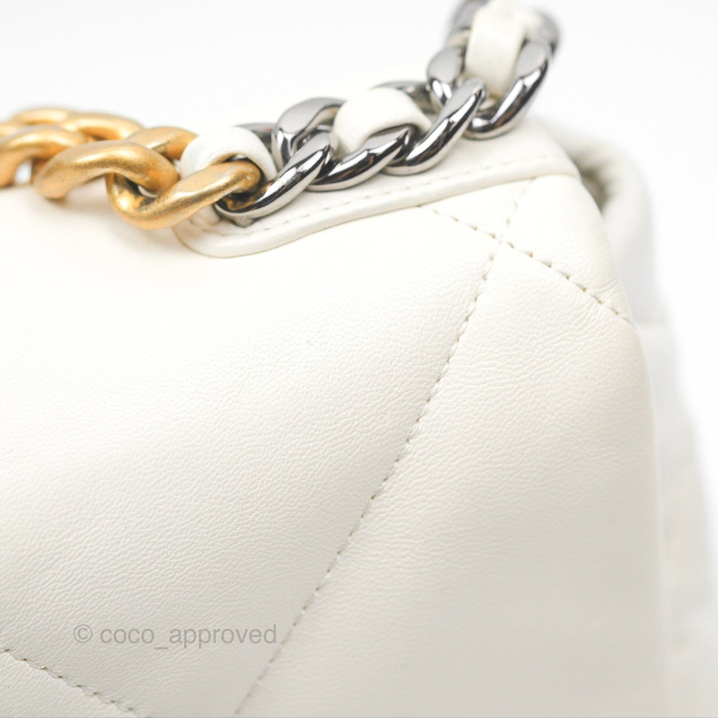 Chanel 19 Small Ivory White Lambskin Mixed Hardware