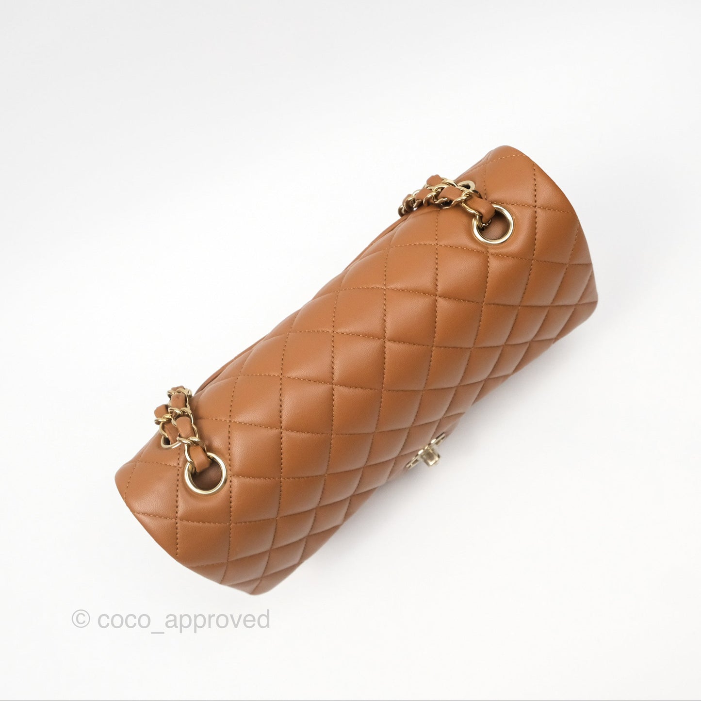 Chanel Classic M/L Medium Flap Quilted Brown Lambskin Gold Hardware