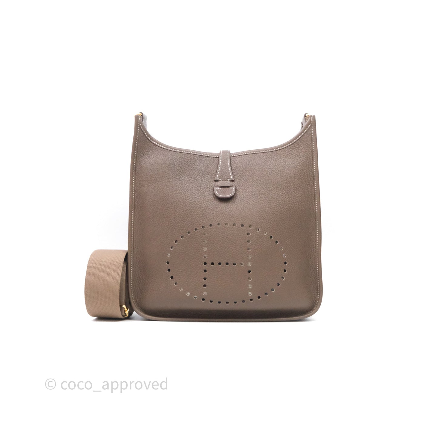 Hermes Evelyne III 29 Etoupe 18 Taurillon Clemence Gold Hardware