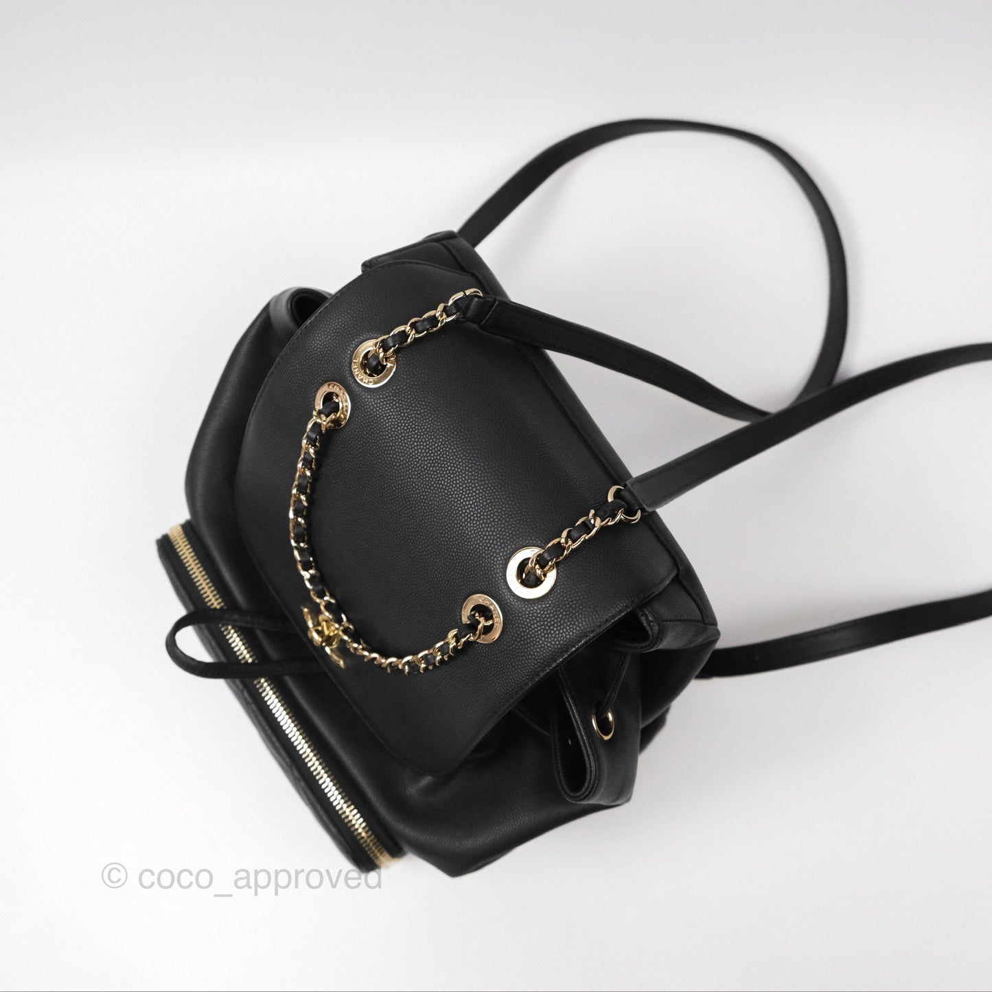 Chanel Quilted Business Affinity Backpack Black Caviar Gold Hardware