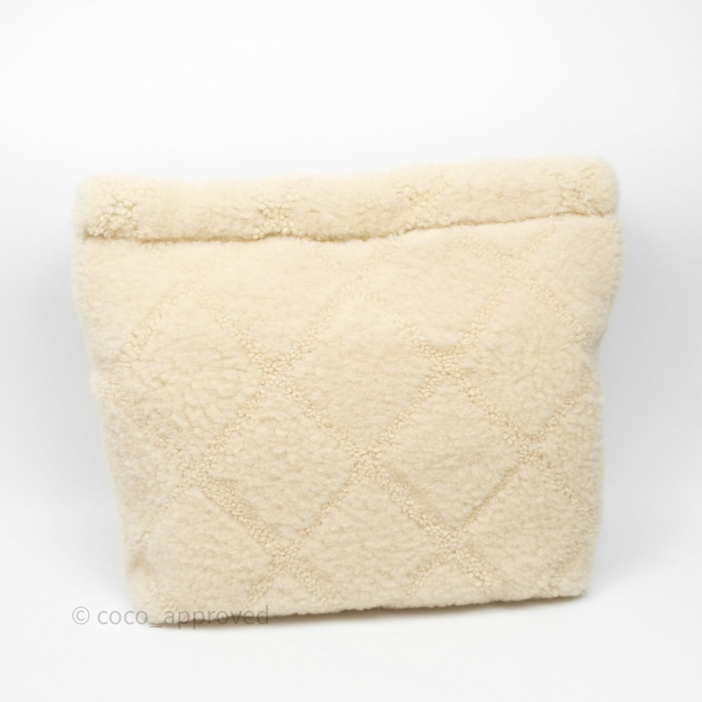 Chanel Small 22 Bag Ecru Shearling Aged Gold Hardware