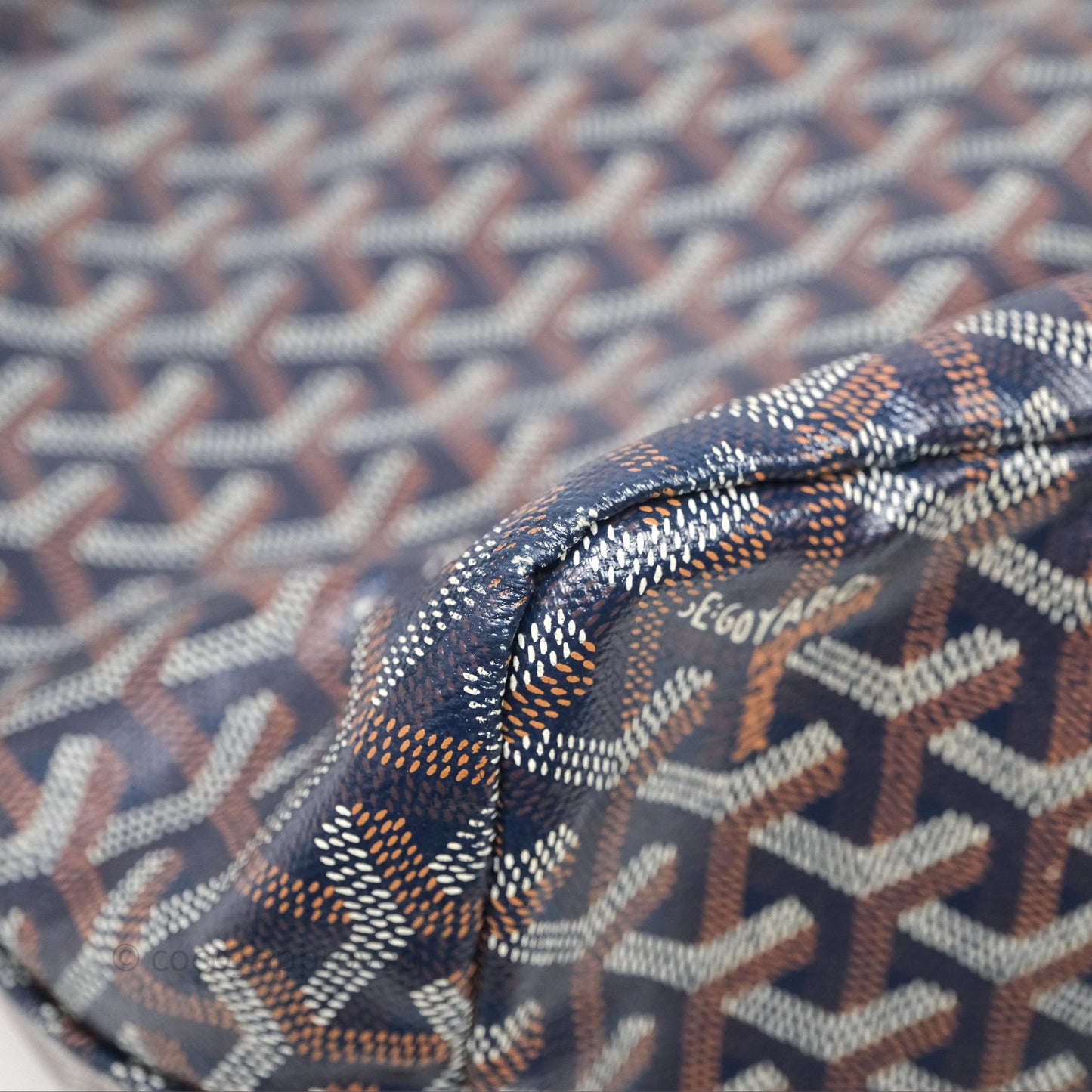 Goyard St. Louis Tote PM Navy/Tan
