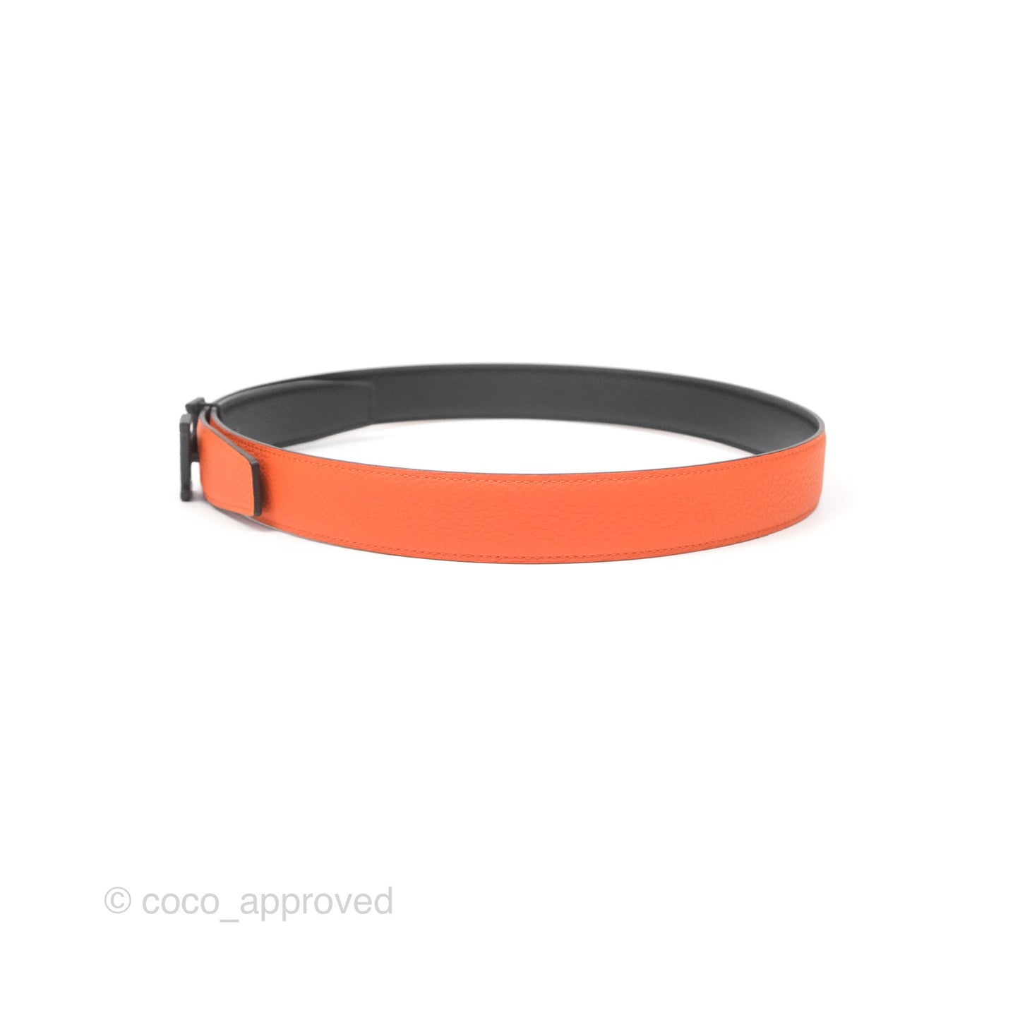 Hermès H Speed Belt Buckle & Reversible Leather Strap Black Silver Hardware 32mm