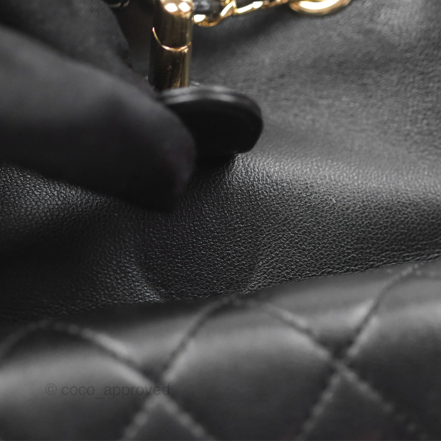 Chanel Quilted Small Duma Drawstring Backpack Black Lambskin