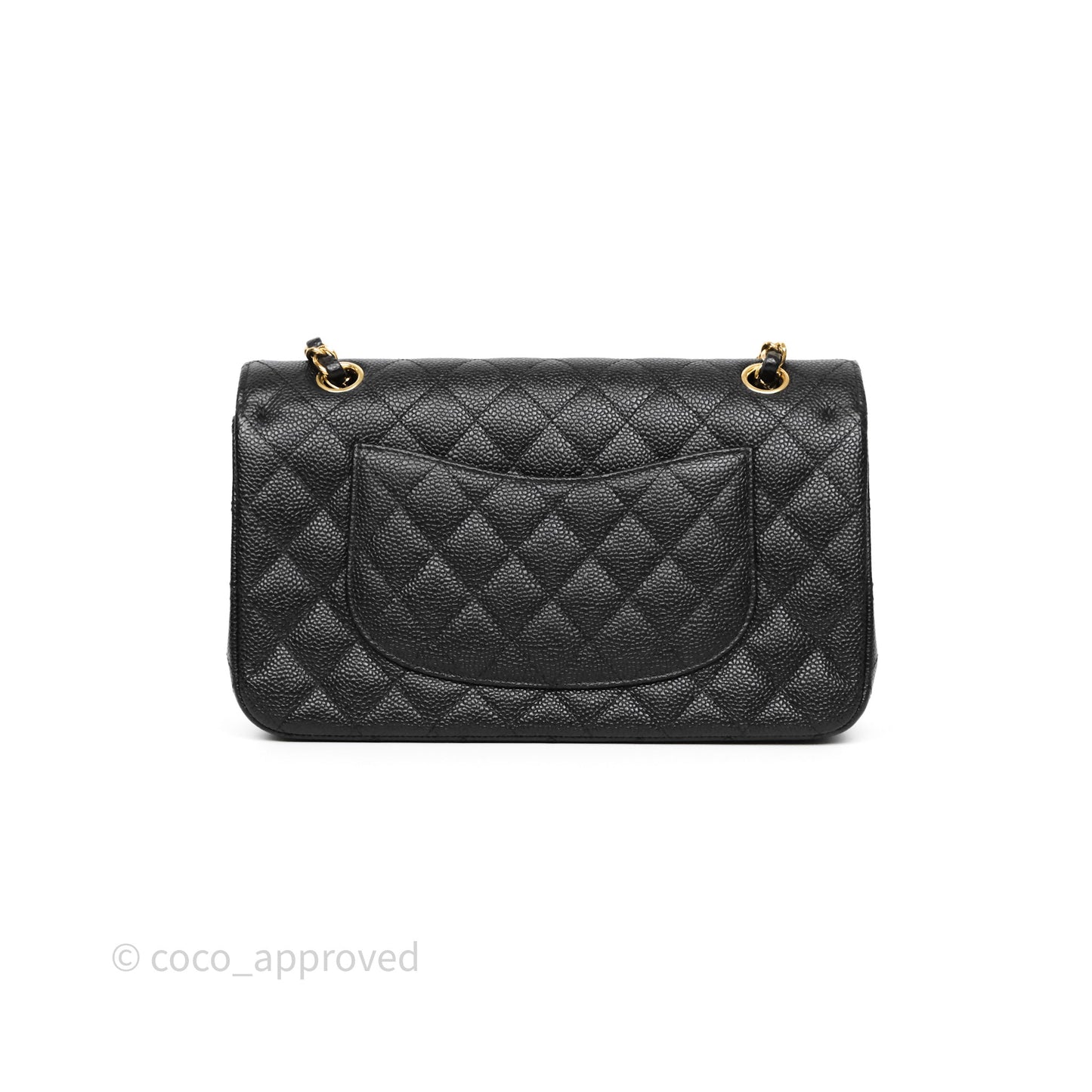 Chanel Classic M/L Medium Flap Quilted Black Caviar Gold Hardware