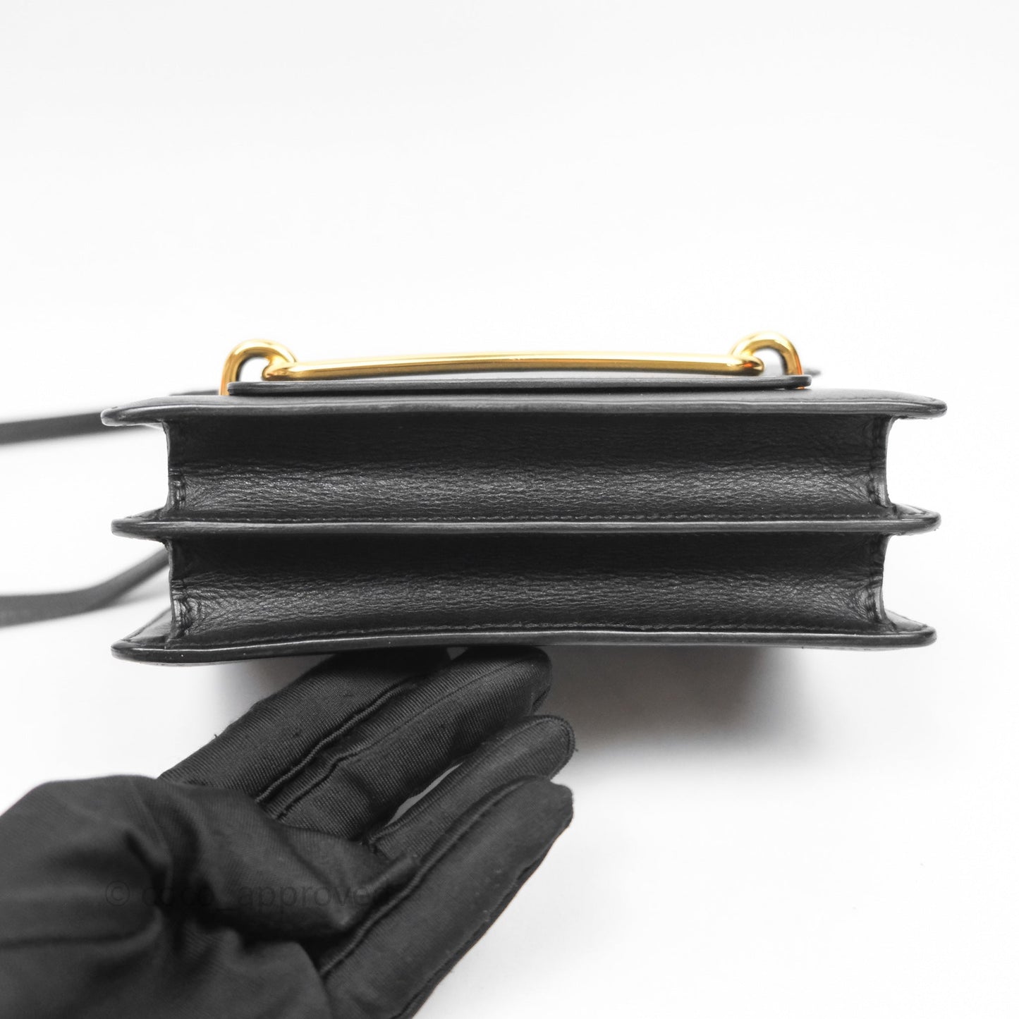 Hermès Roulis Mini 18 Black Veau Evergrain Gold Hardware
