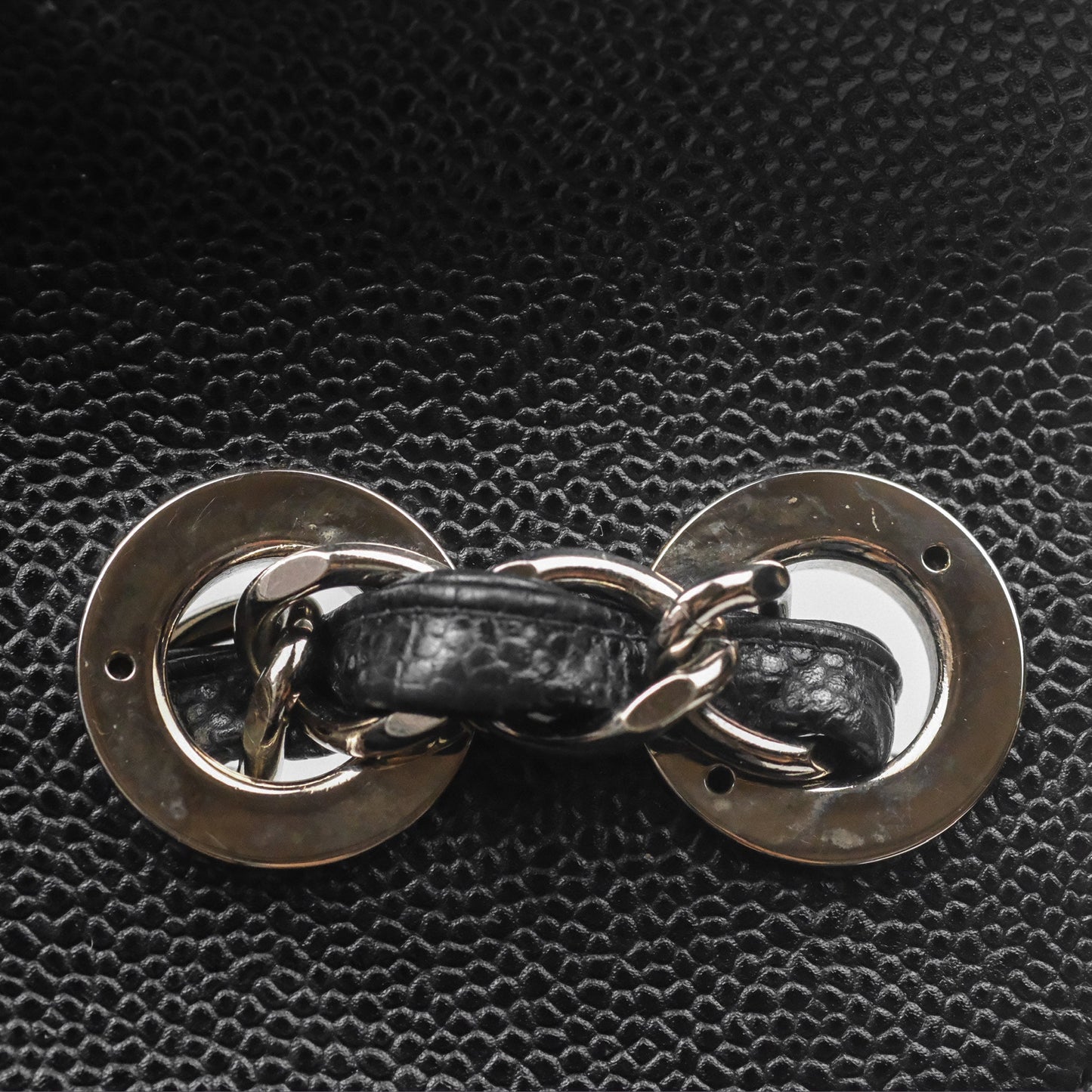 Chanel Classic Vintage Jumbo Single Flap Black Caviar Silver Hardware