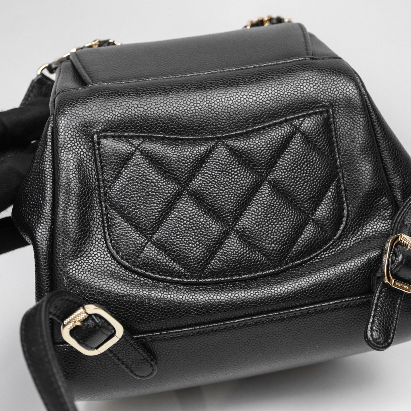 Chanel Quilted Mini Business Affinity Backpack Black Caviar Gold Hardware