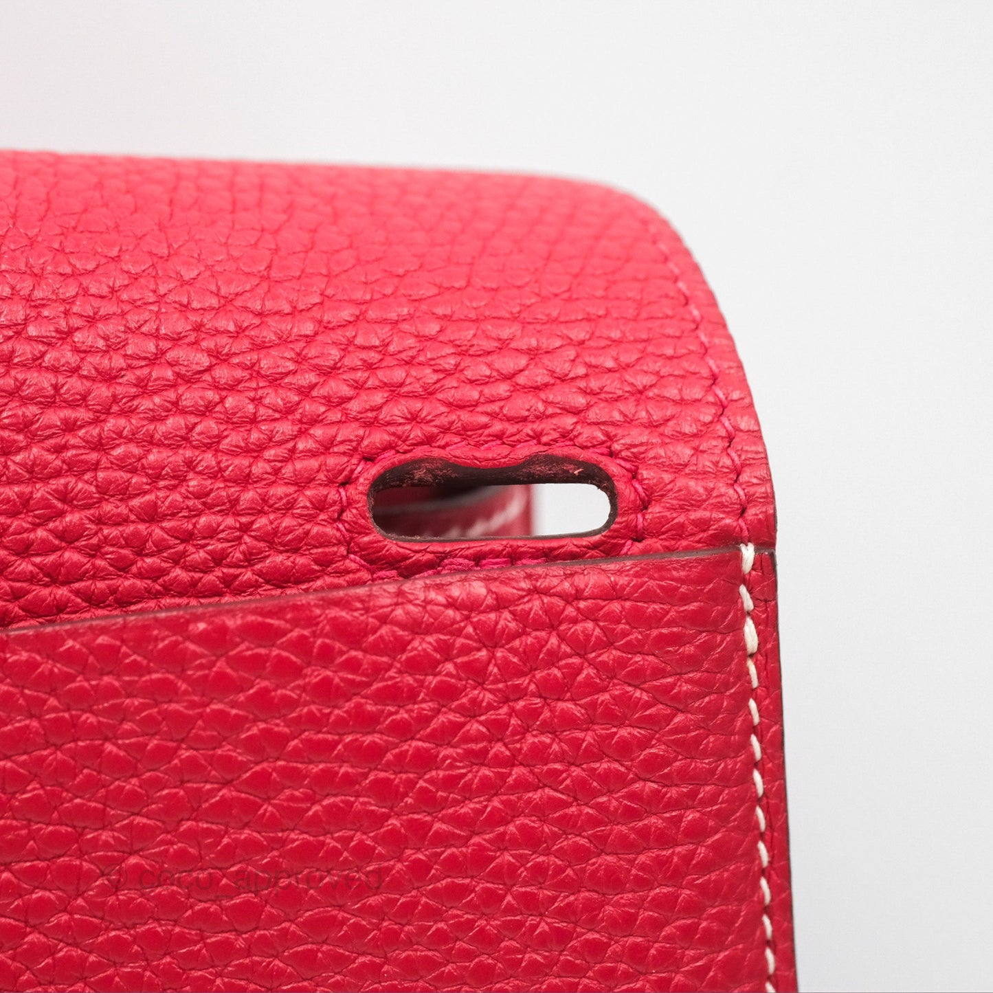 Hermès Halzan 31 Rouge Casque Clemence Palladium Hardware