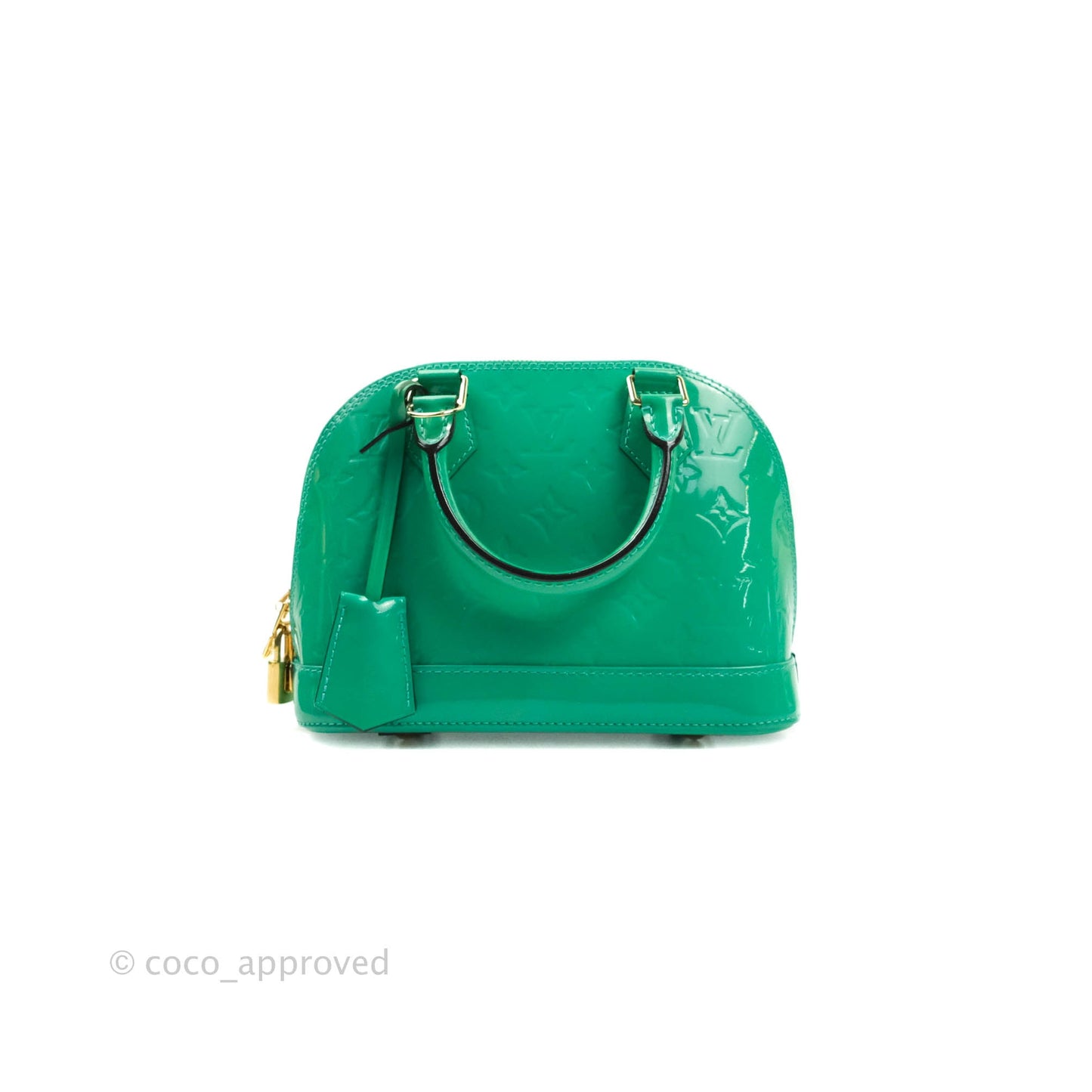 Louis Vuitton Alma BB Monogram Green Patent Gold Hardware