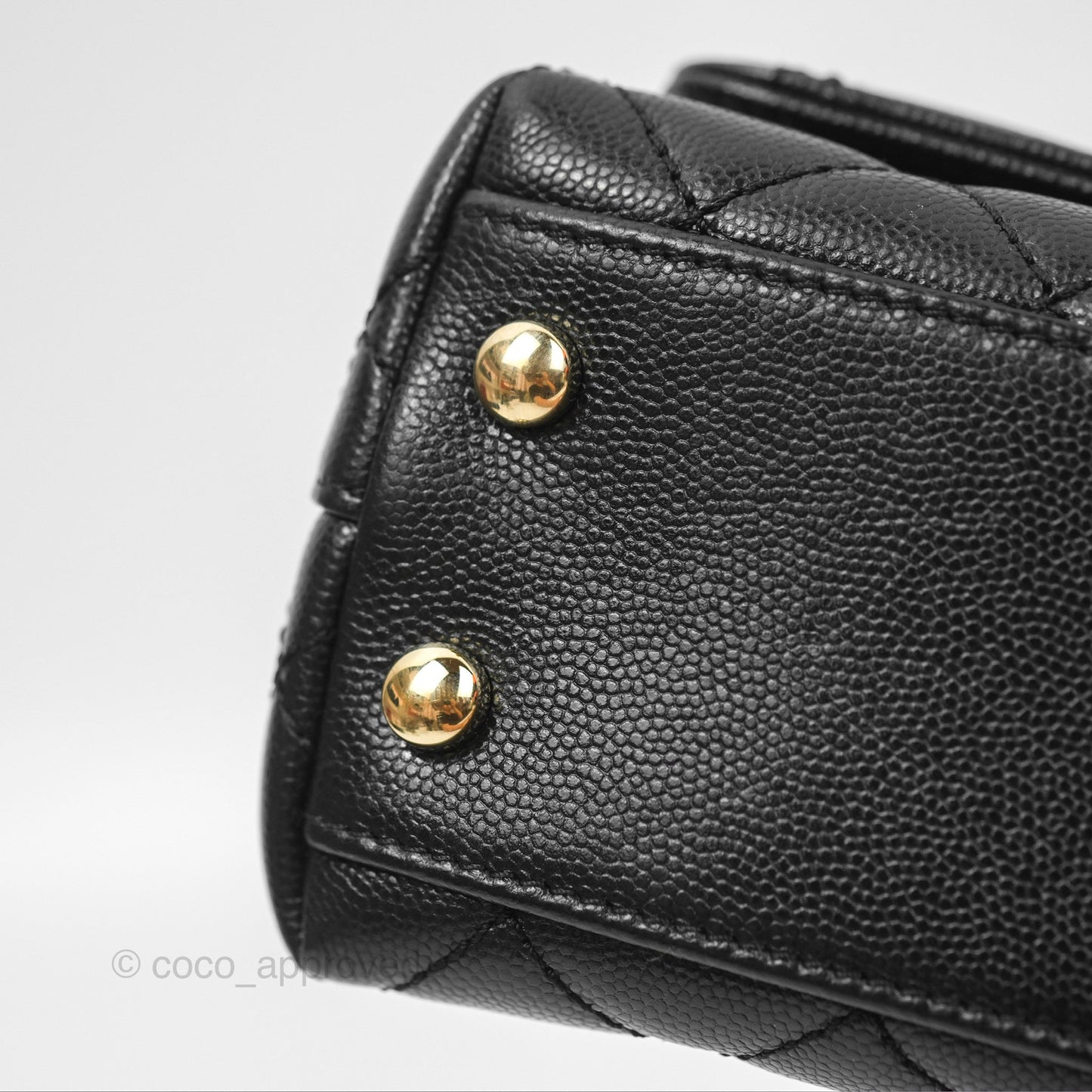 Chanel Mini Coco Handle Quilted Black Caviar Gold Hardware