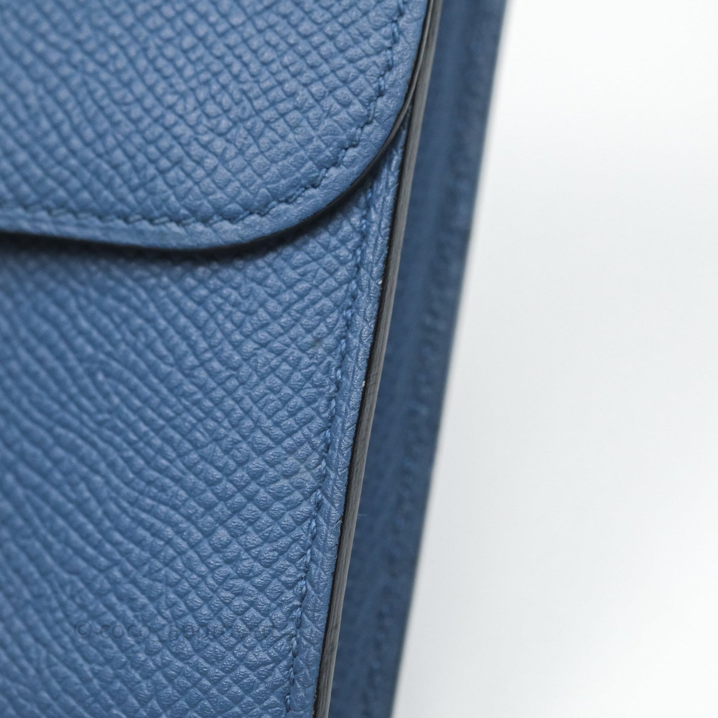 Hermès Constance Short Wallet Bleu Agate R2 Epsom Gold Hardware