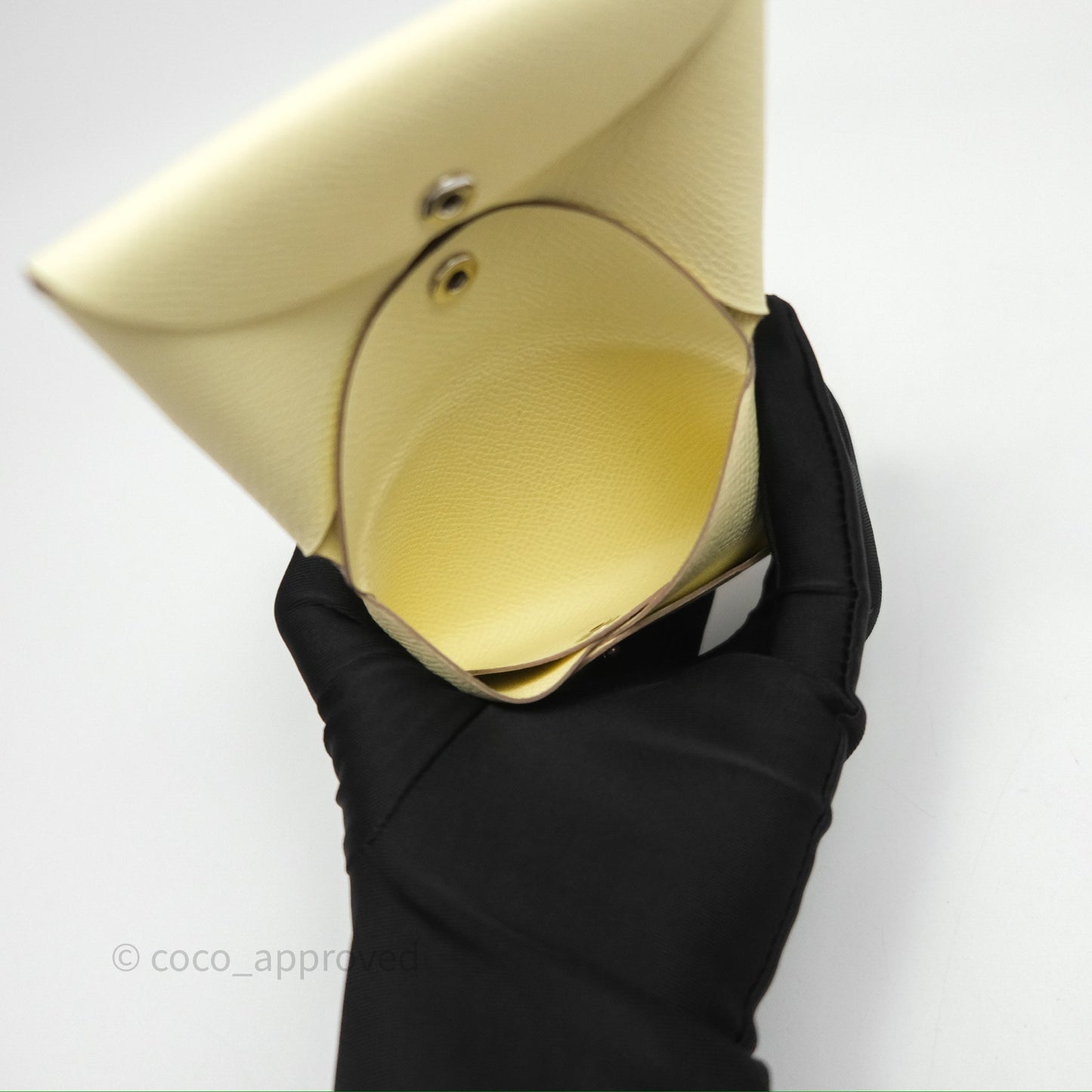 Hermès Calvi Card Holder Jaune Milton I8 Epsom