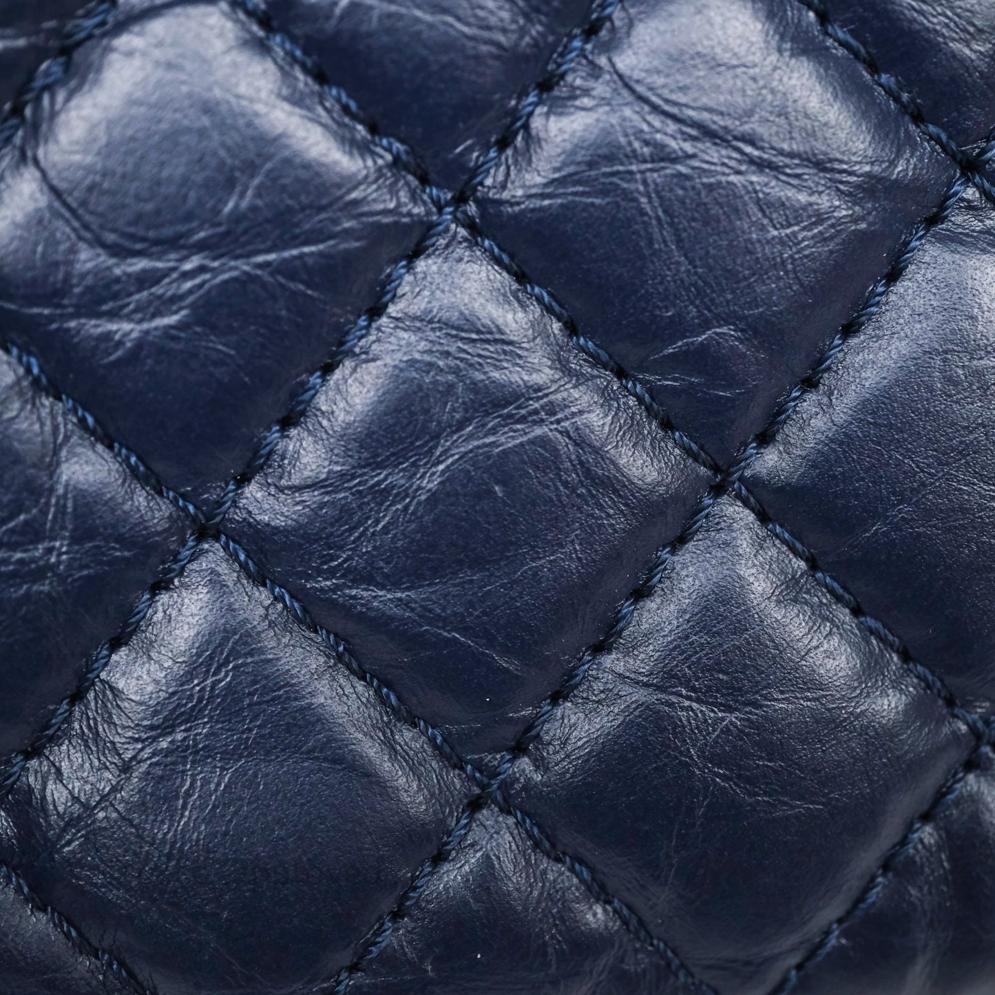 Chanel Quilted Mini Reissue Camera Case Navy Aged Calfskin Aged Gold Hardware
