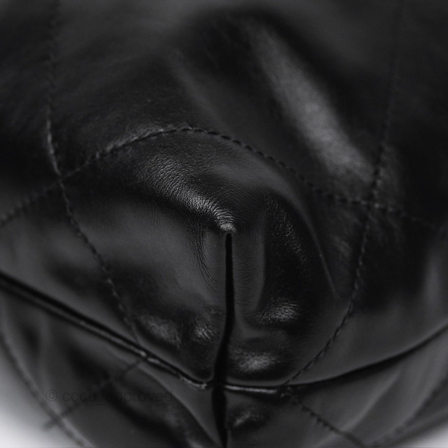 Chanel 22 Small Quilted So Black Shiny Crumpled Calfskin
