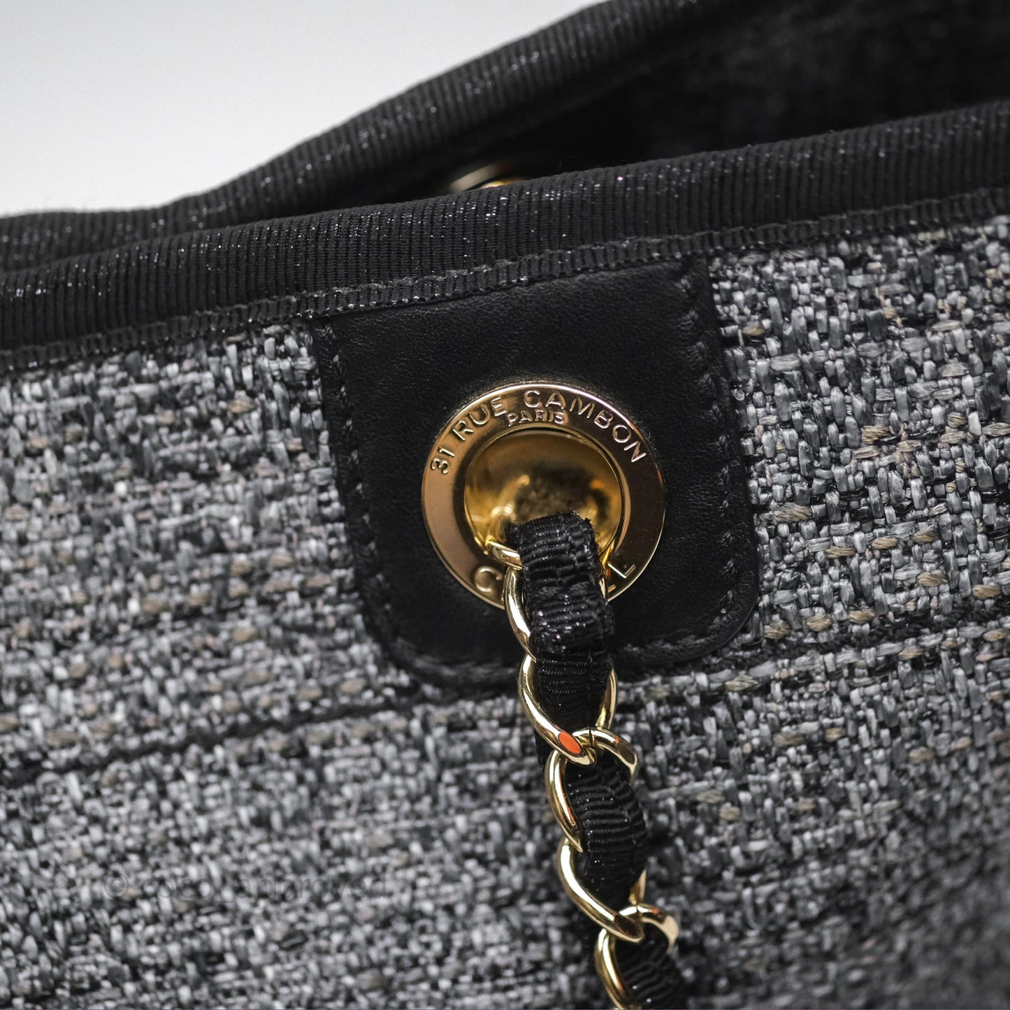 Chanel Medium Deauville Charcoal Grey Canvas