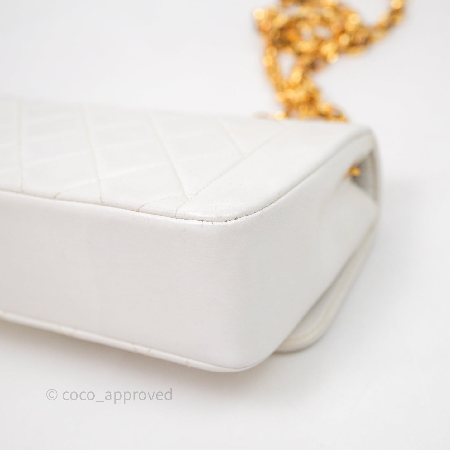 Chanel Vintage Mini Bijoux Chain Flap Bag White Gold Hardware