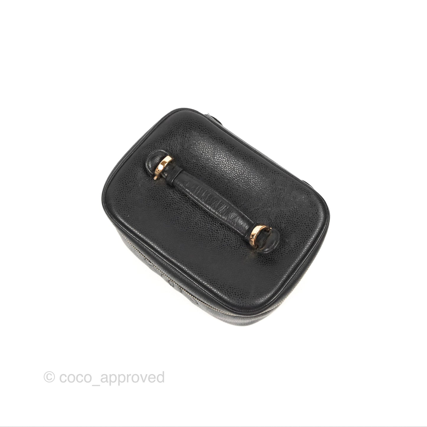 Chanel Vintage Vanity Case Black Caviar Gold Hardware