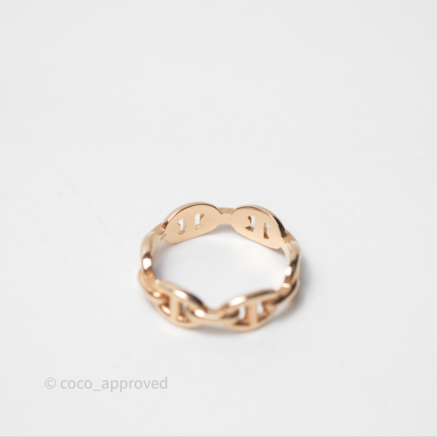 Hermès Chaine d'Ancre Enchainee Band Ring PM Rose Gold 55
