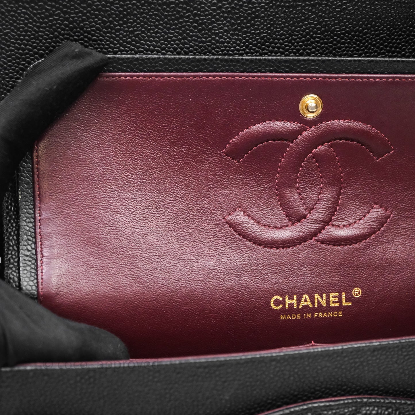 Chanel Classic M/L Medium Flap Quilted Black Caviar Gold Hardware