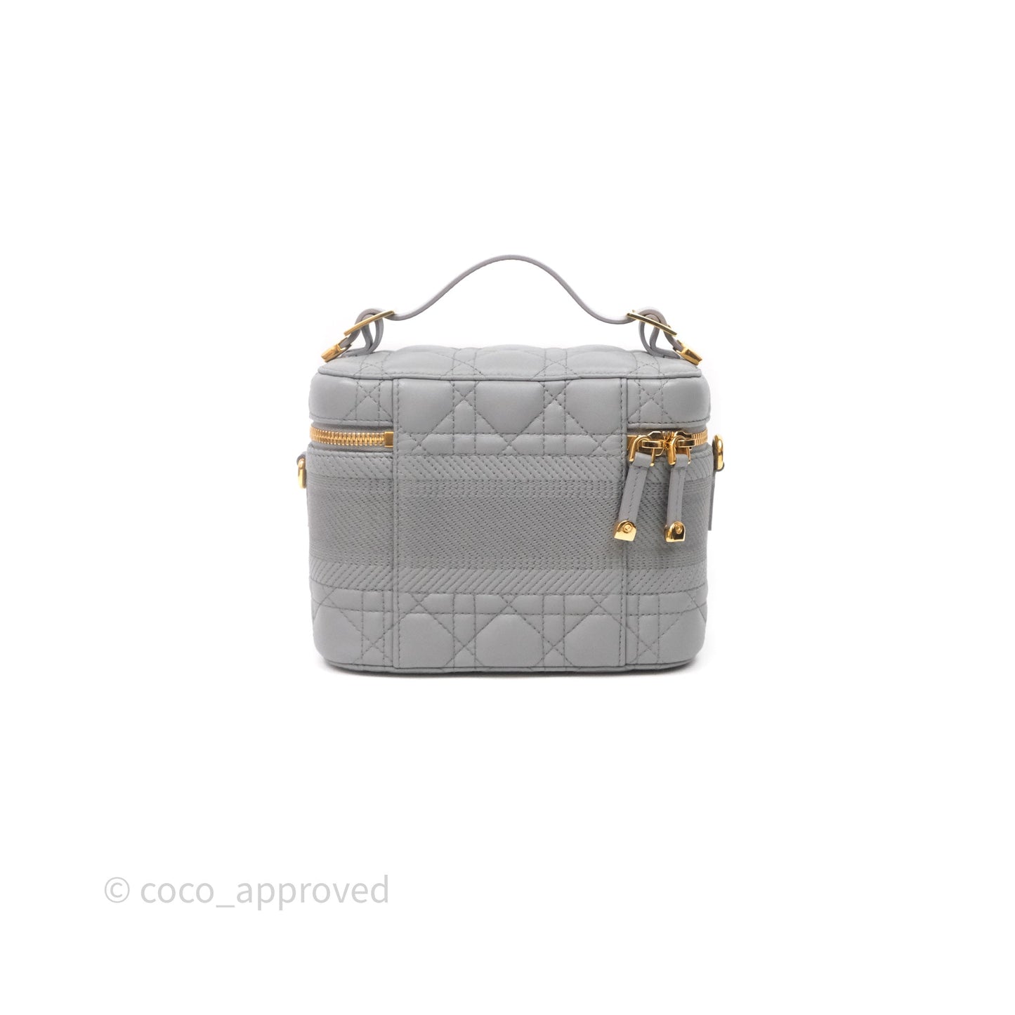 Christian Dior Small Diortravel Vanity Case Grey Lambskin Cannage