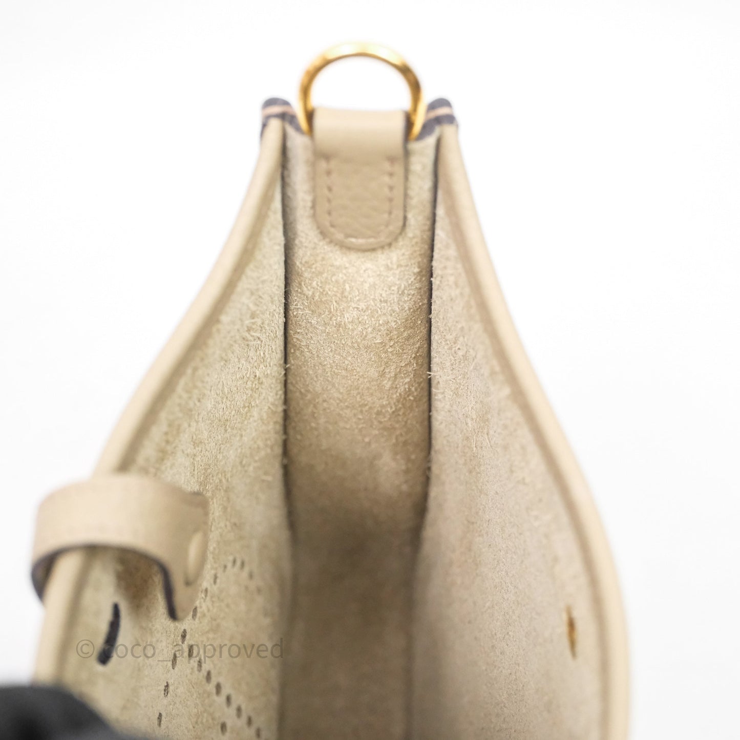 Hermès Mini Evelyne 16 Beige Marfa 8Q Clemence Gold Hardware