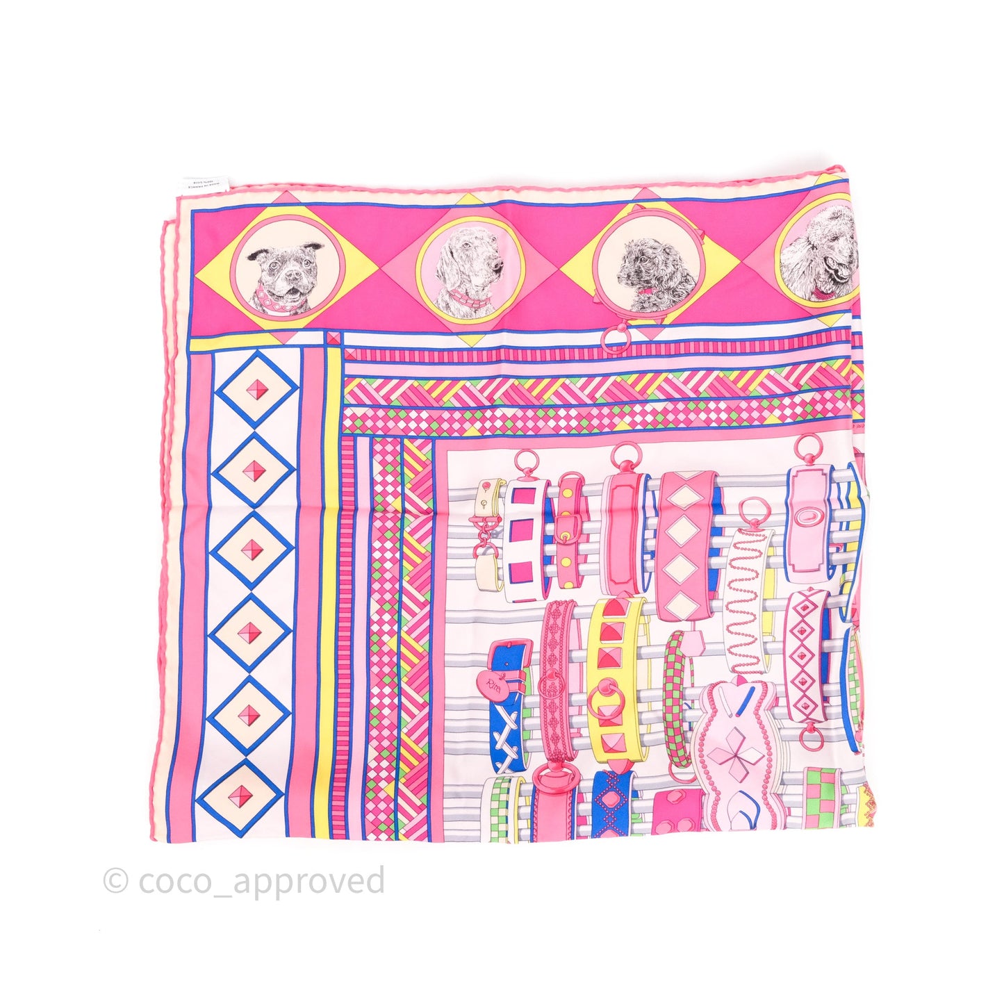 Hermès Colliers et Chiens Wash Scarf 90
