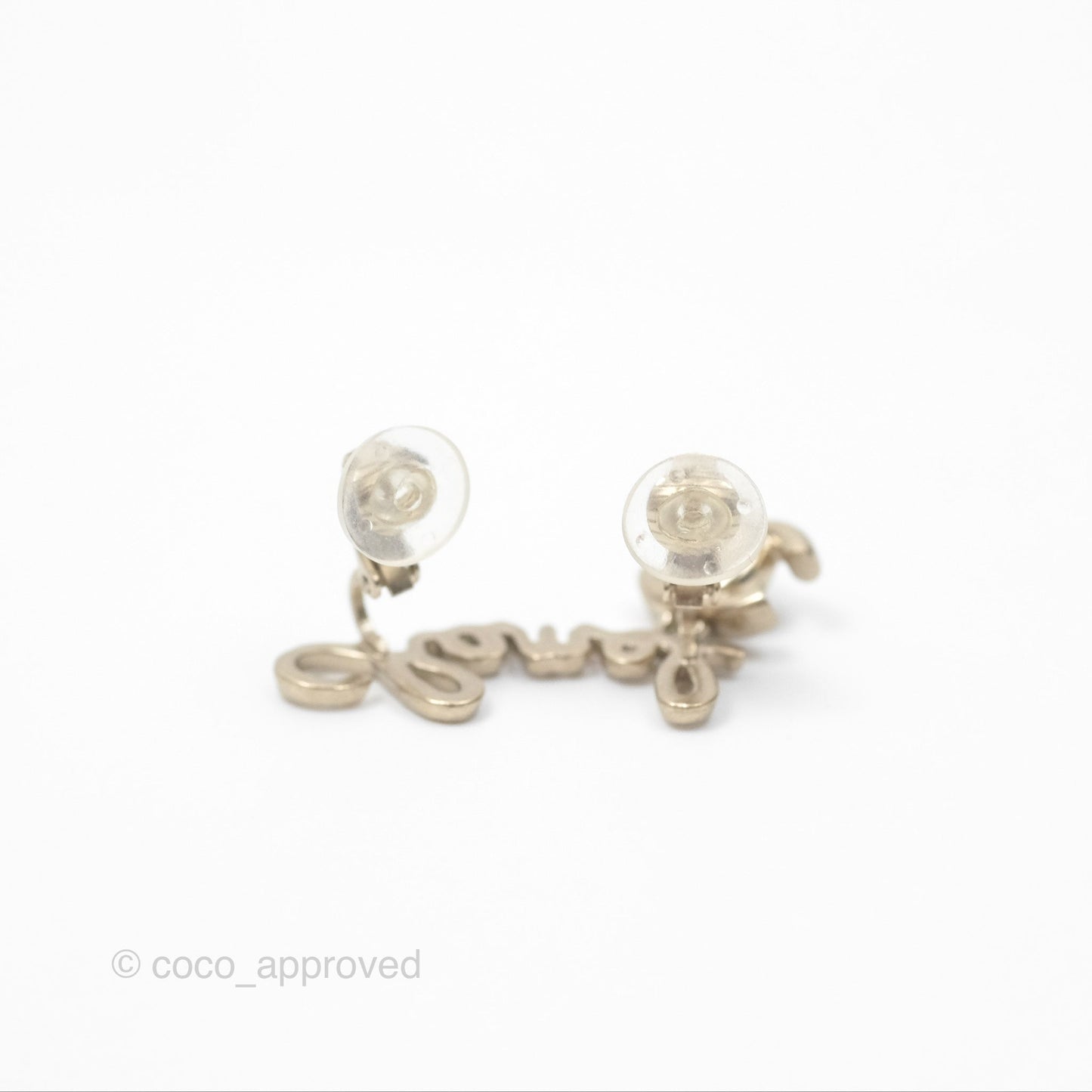 Chanel Logo CC Turnlock Ear Clips Gold Tone 21P