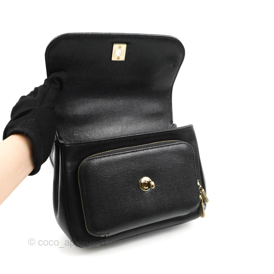 Chanel Quilted Small Business Affinity Flap Black Caviar Gold Hardware