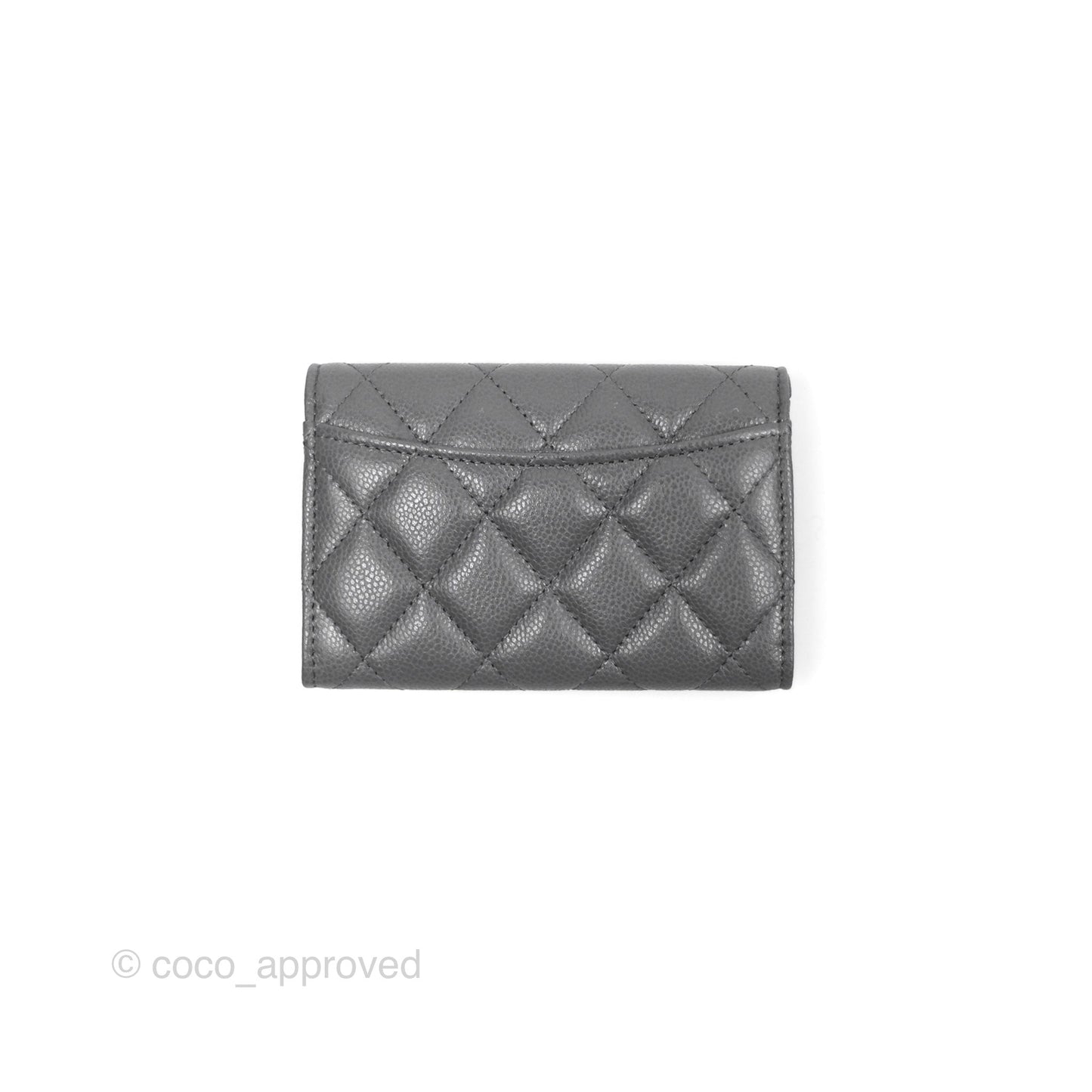 Chanel Classic Flap Card Holder Dark Grey Caviar Gold Hardware