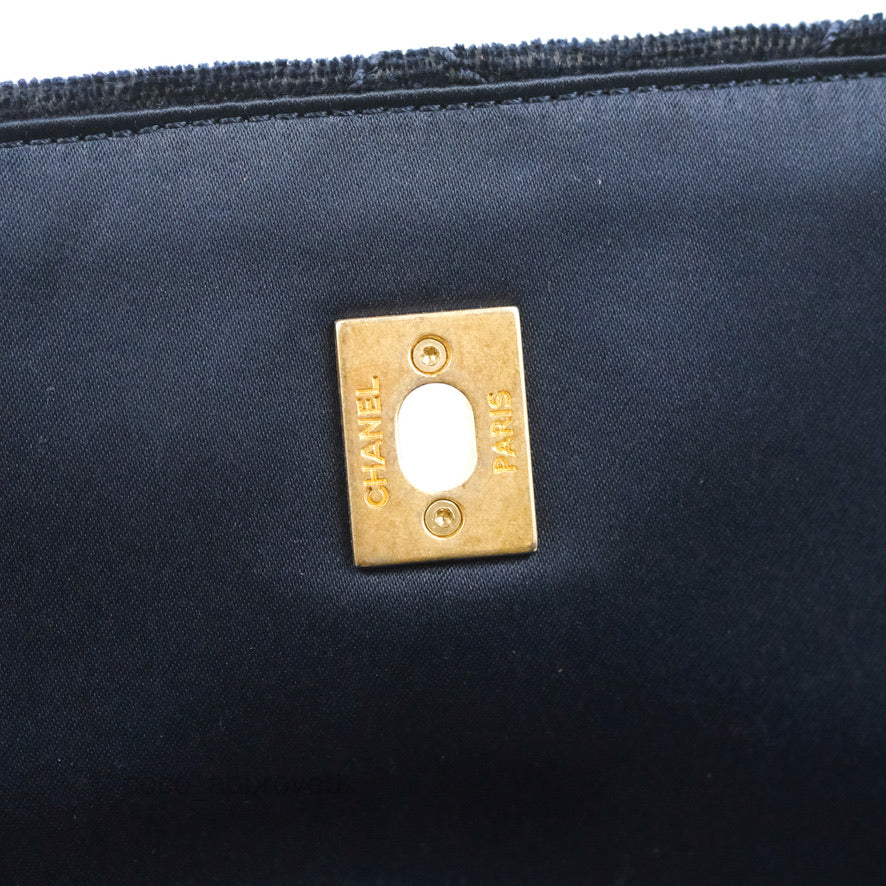 Chanel Parisian Stroll Backpack Wool Velvet Navy