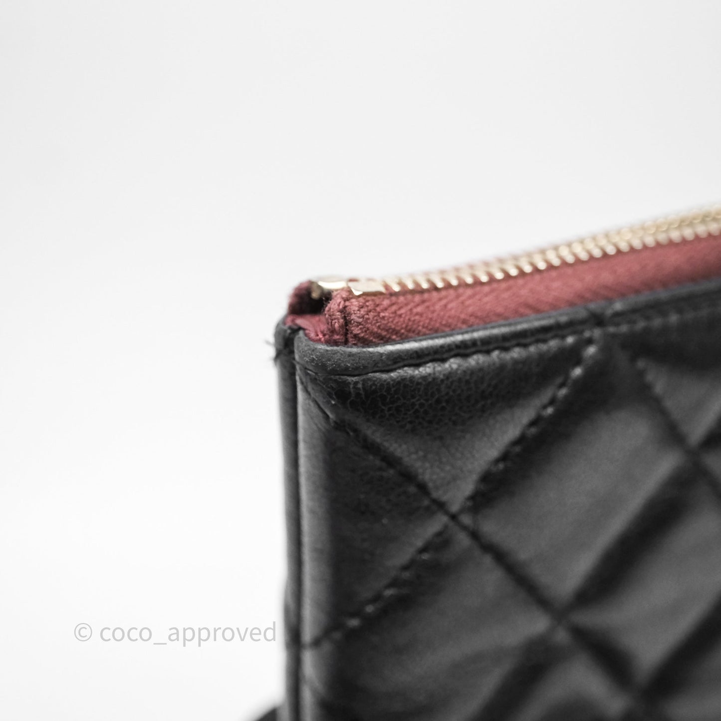 Chanel Classic Zipped Pouch Lambskin Black Gold Hardware