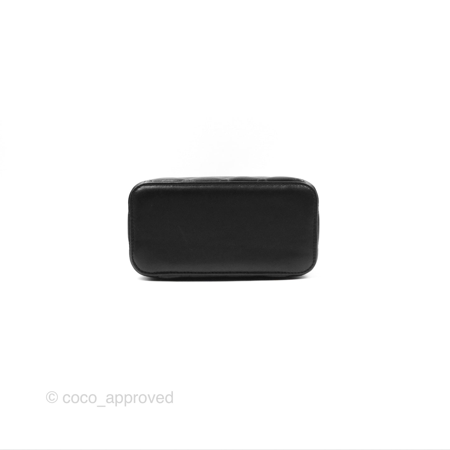 Chanel Vanity Rectangular Top Handle Black Lambskin Gold Hardware