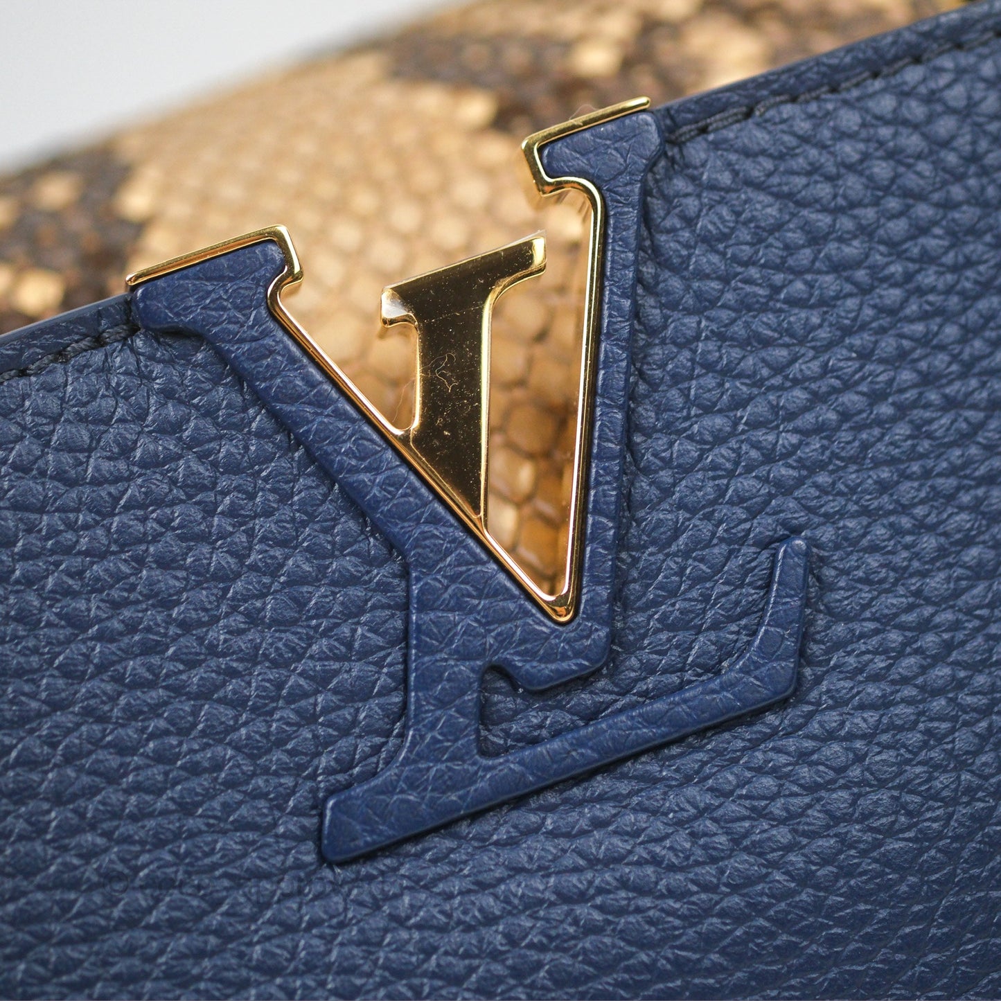 Louis Vuitton Capucines Mini Navy in Taurillon Leather and Python Leather