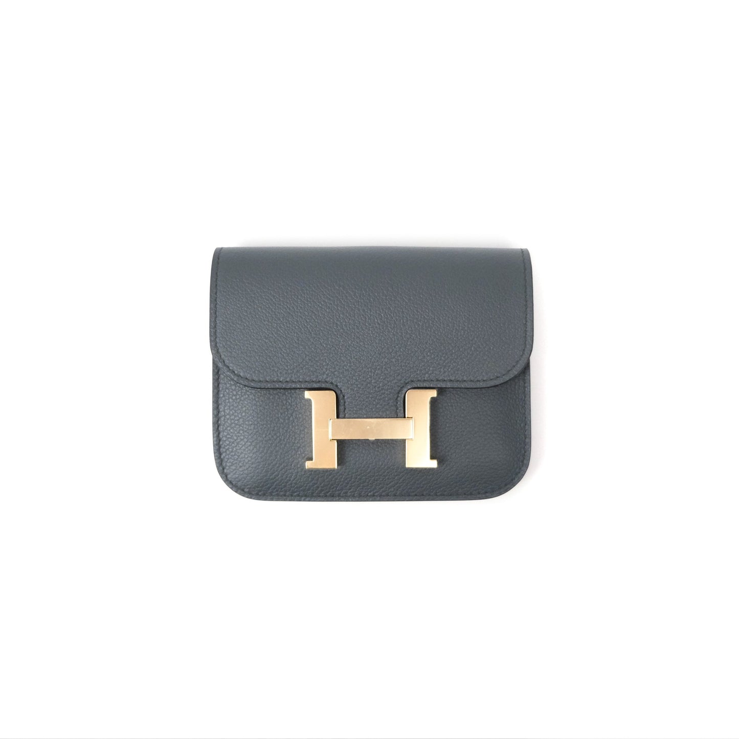 Hermès Constance Slim Wallet Gris Misty / Beige Marfa Evercolor Gold Hardware