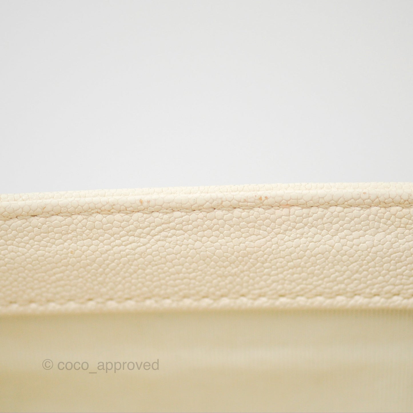 Chanel Medium Boy Quilted Ivory Caviar Aged Gold Hardware