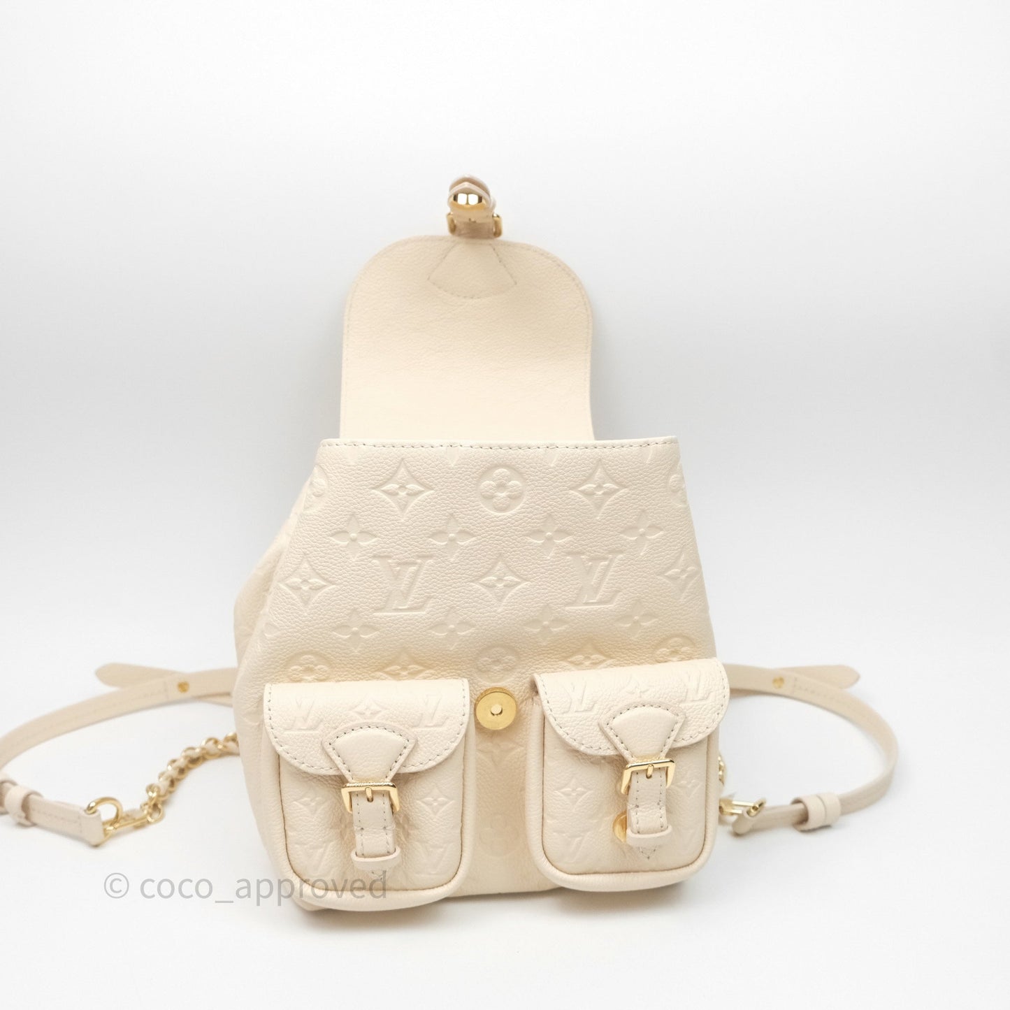 Louis Vuitton Backup Cream Monogram Empreinte Leather