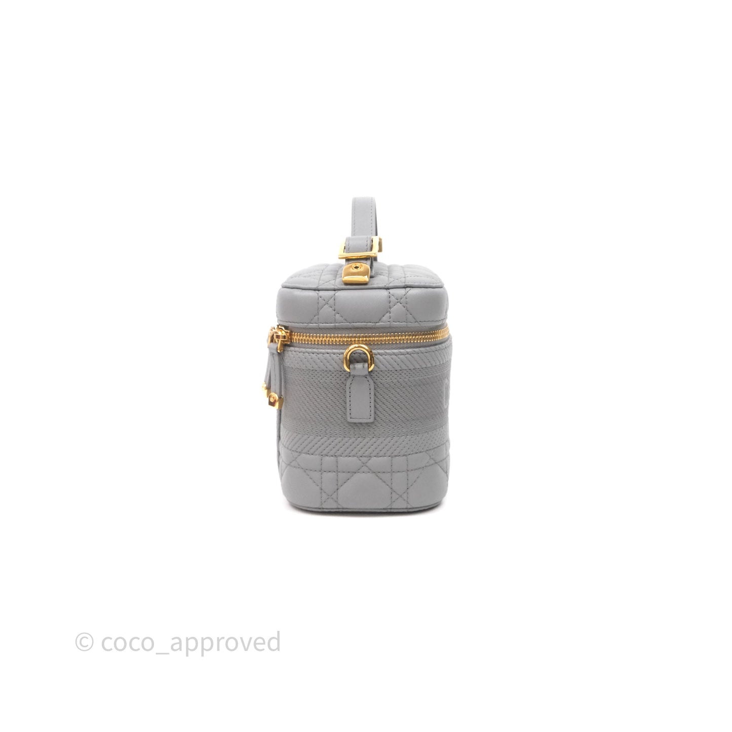 Christian Dior Small Diortravel Vanity Case Grey Lambskin Cannage