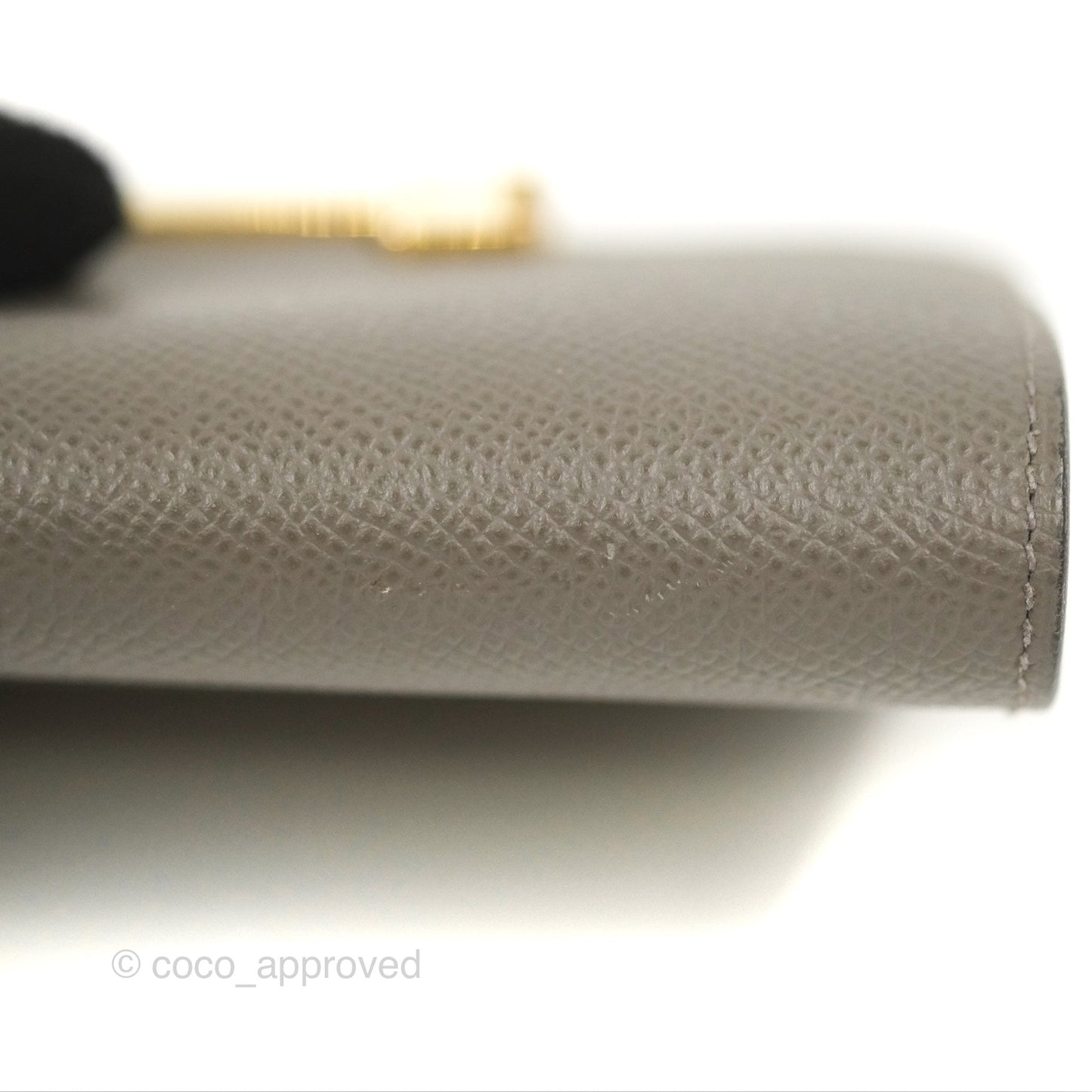 Hermès Constance Slim Wallet Gris Meyer 0L Epsom Gold Hardware