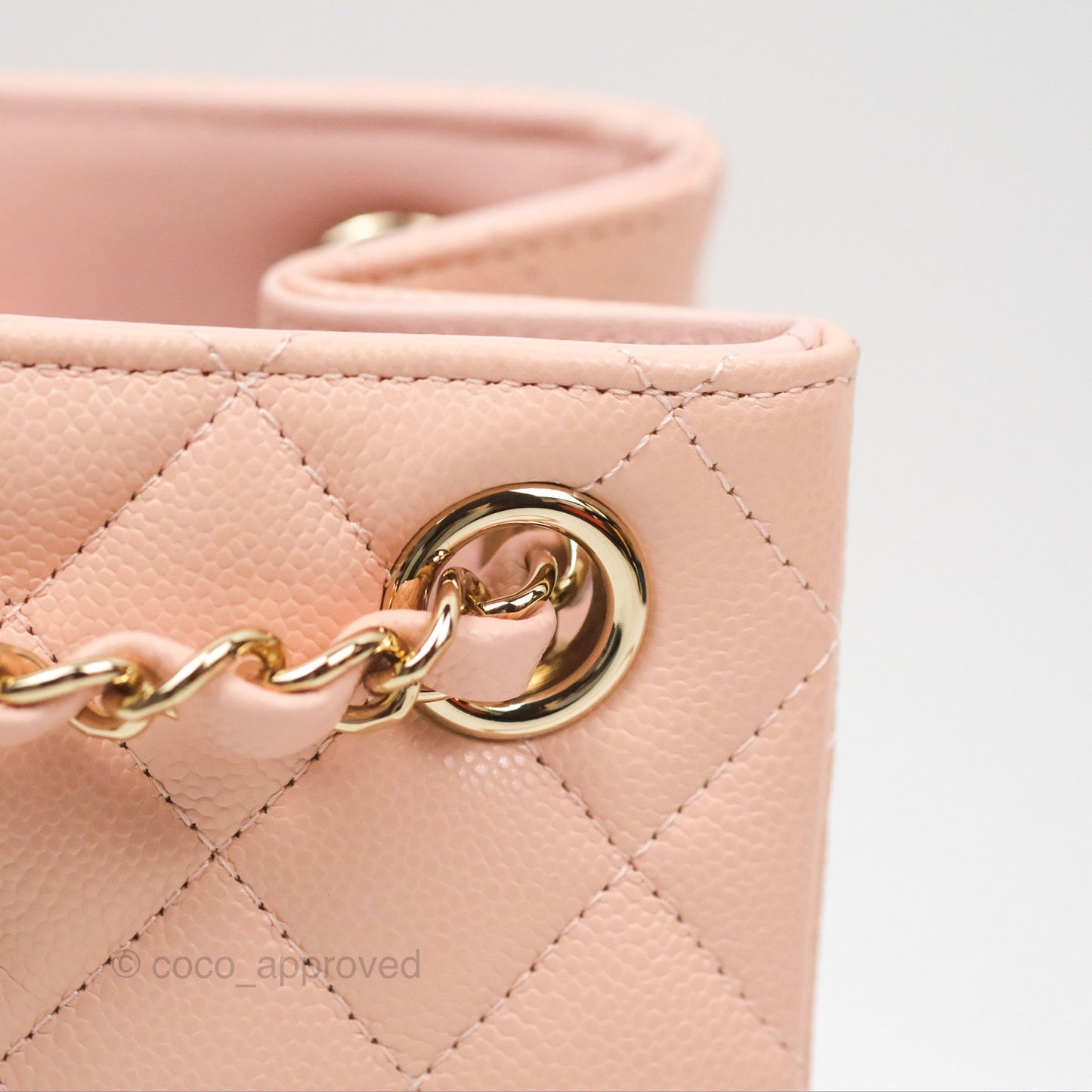 Chanel Mini Bucket Tote Pink Caviar Gold Hardware 22S