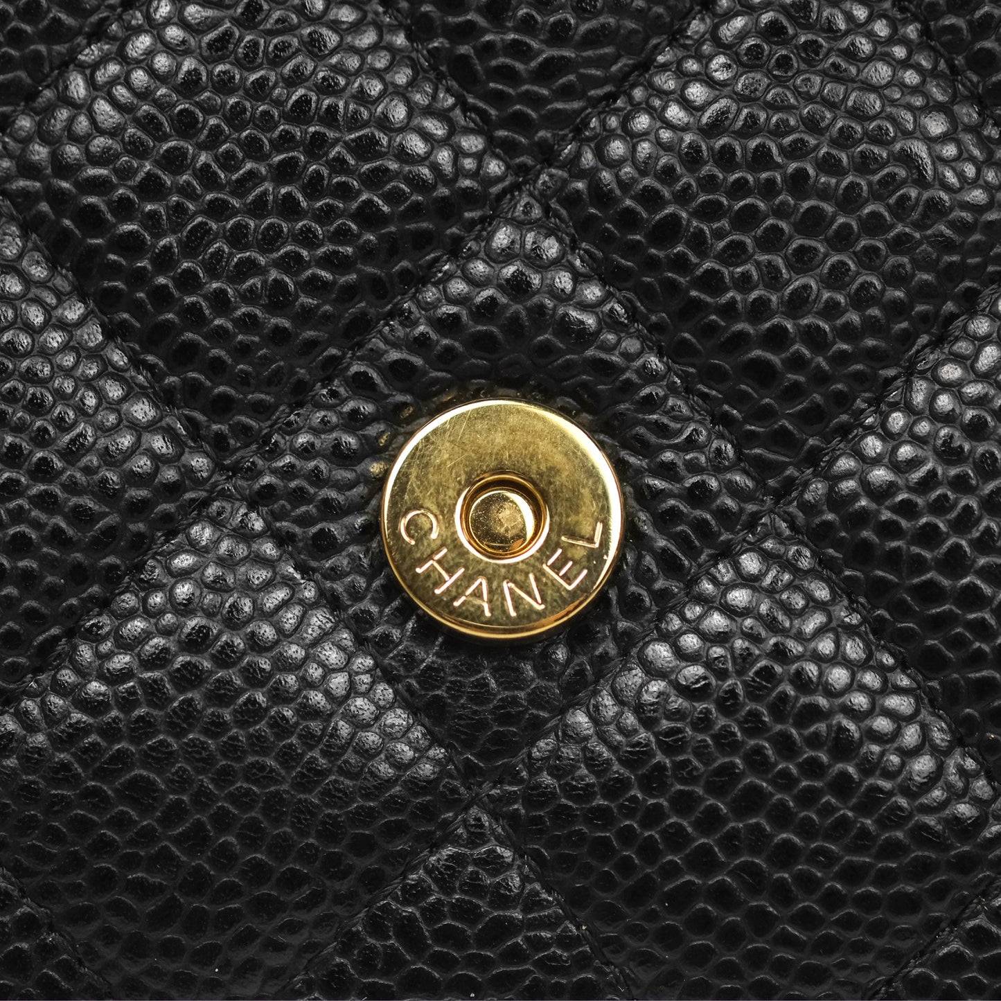 Chanel Classic Quilted Wallet On Chain WOC Black Caviar Gold Hardware