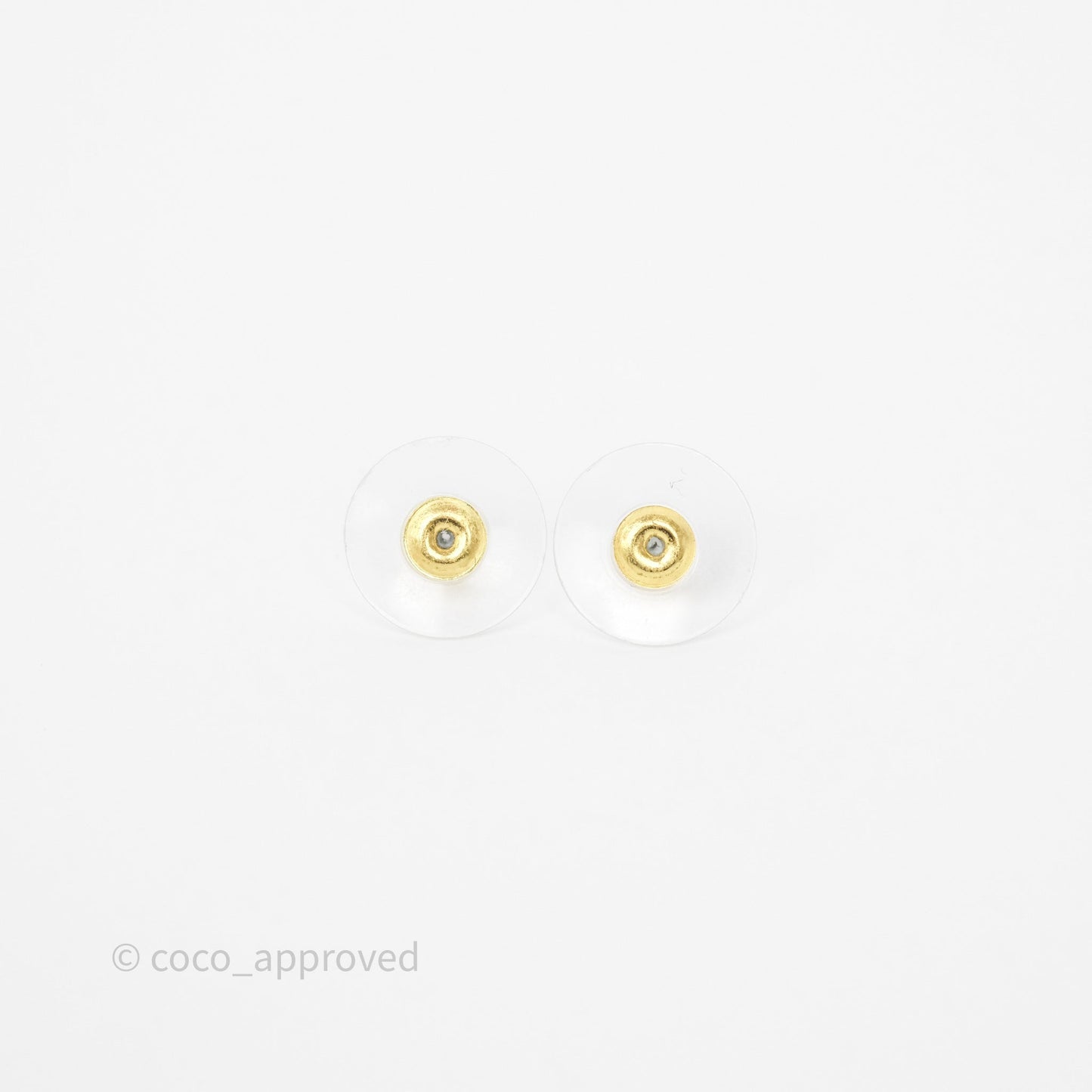 Chanel CC Crystals Square Earrings Gold Tone 23B