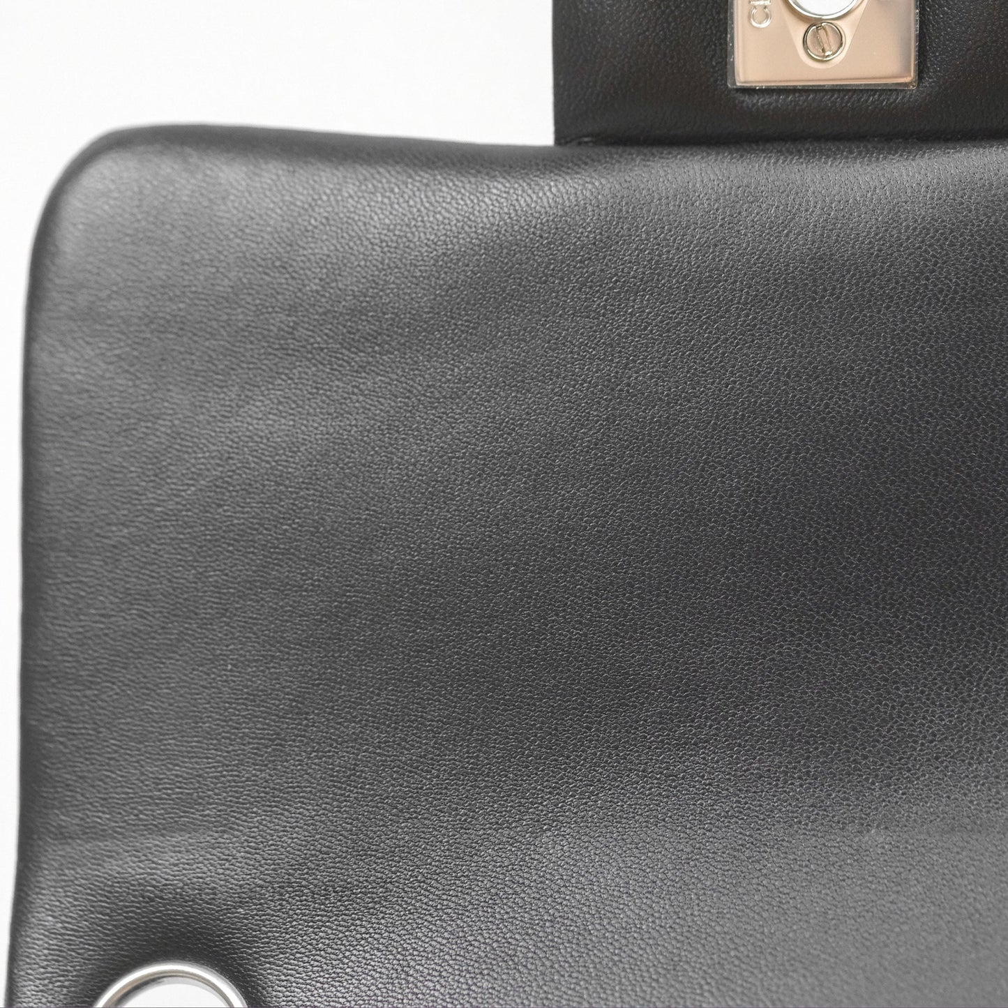 Chanel Mini Square Flap Quilted Black Lambskin Silver Hardware