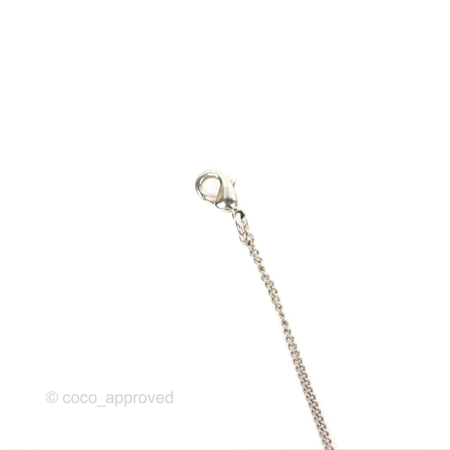 Chanel CC Crystal Necklace Silver Tone 13V