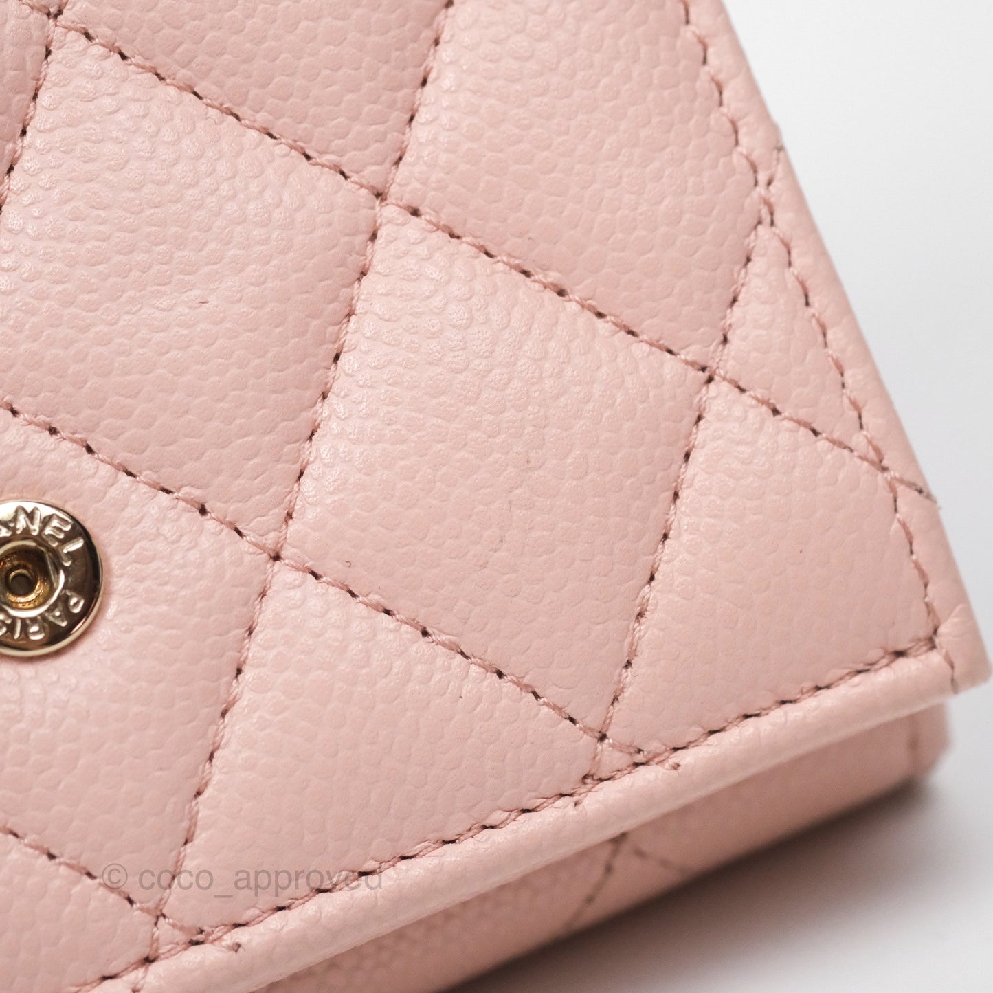 Chanel Quilted Small Classic Flap Trifold Wallet Pink Caviar Gold Hardware