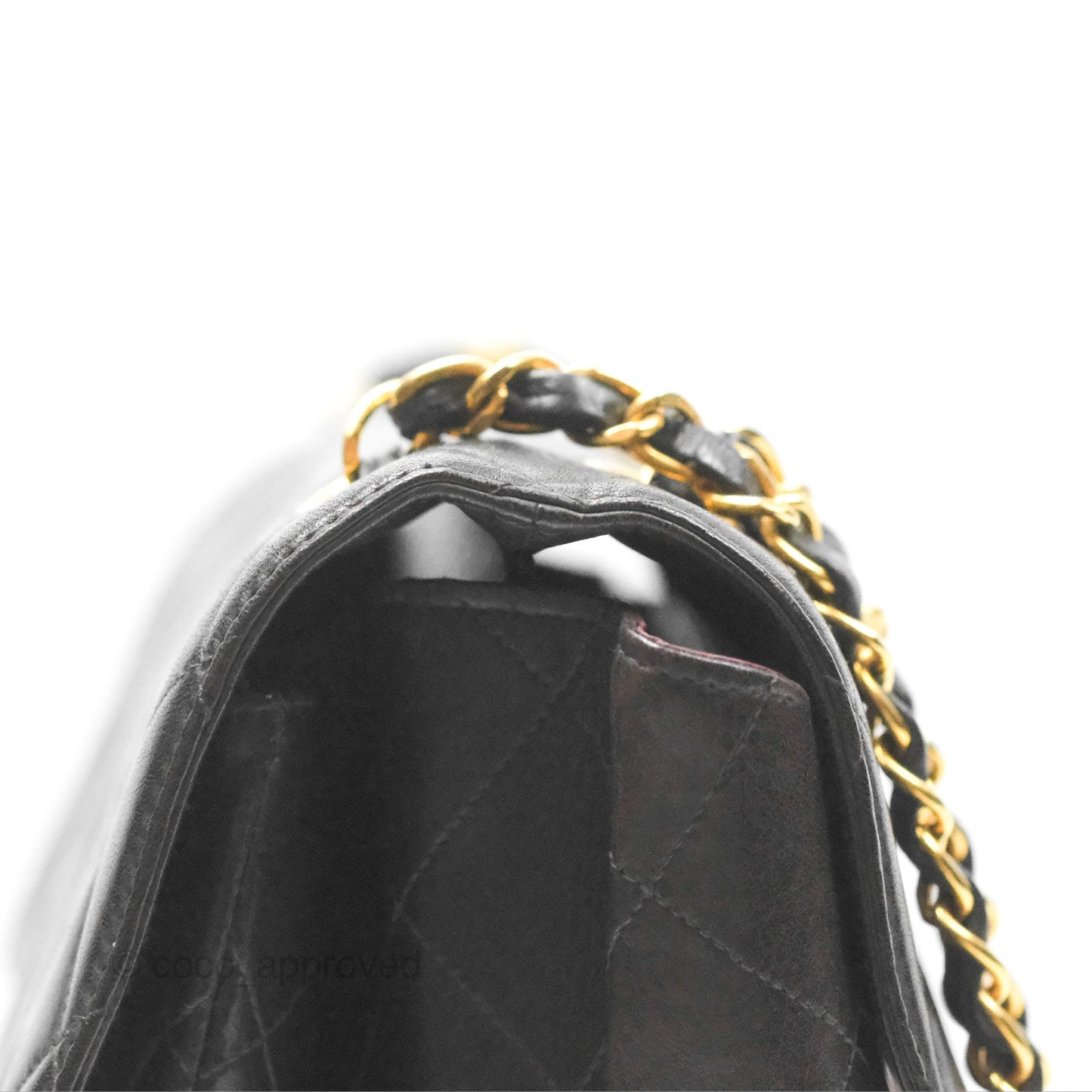 Chanel Vintage Double Sided Jumbo Flap Black Lambskin 24K Gold Hardware