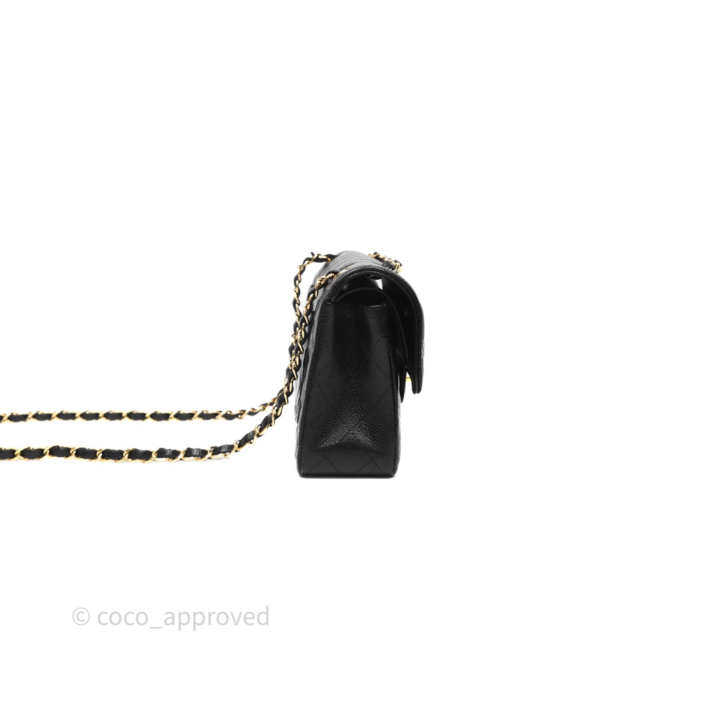 Chanel Small Classic Quilted Flap Black Caviar Gold Hardware