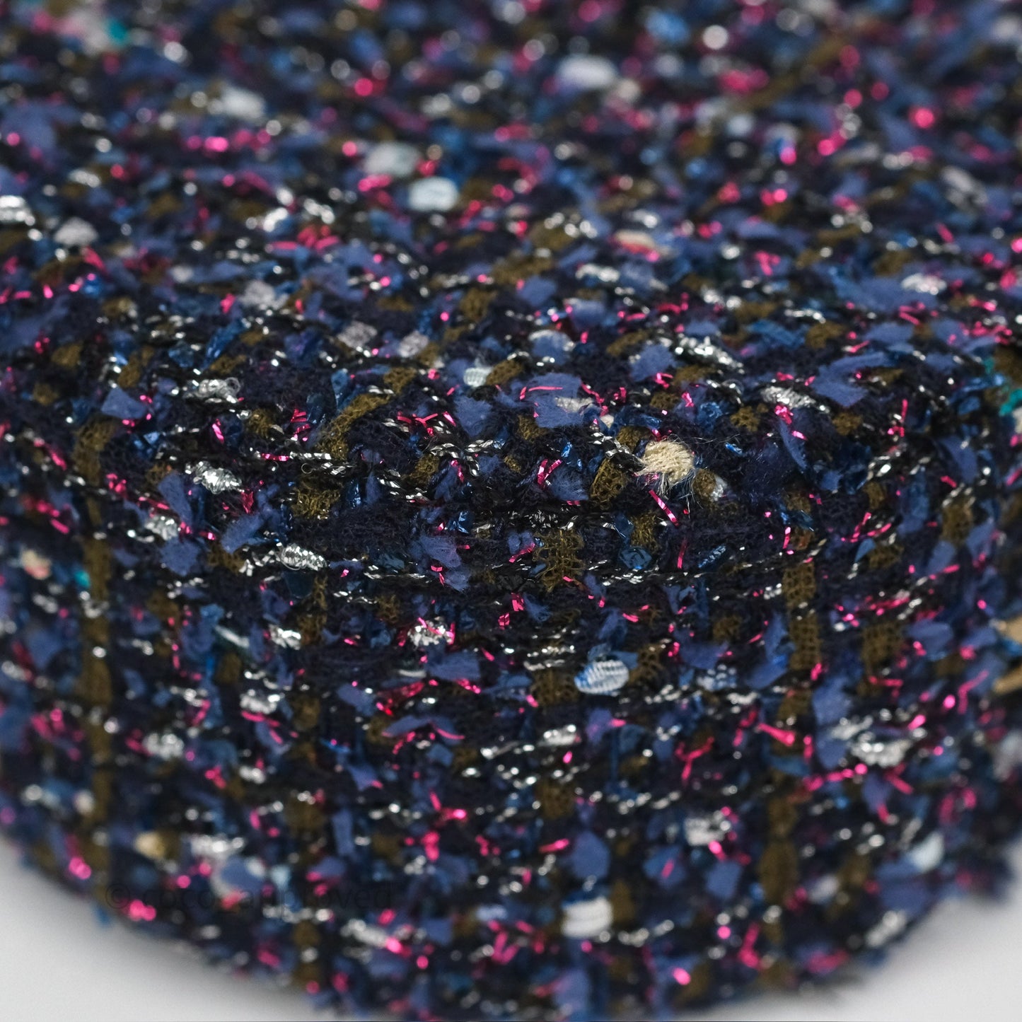 Chanel Charms Round Clutch With Chain Navy Purple Tweed Aged Gold Hardware