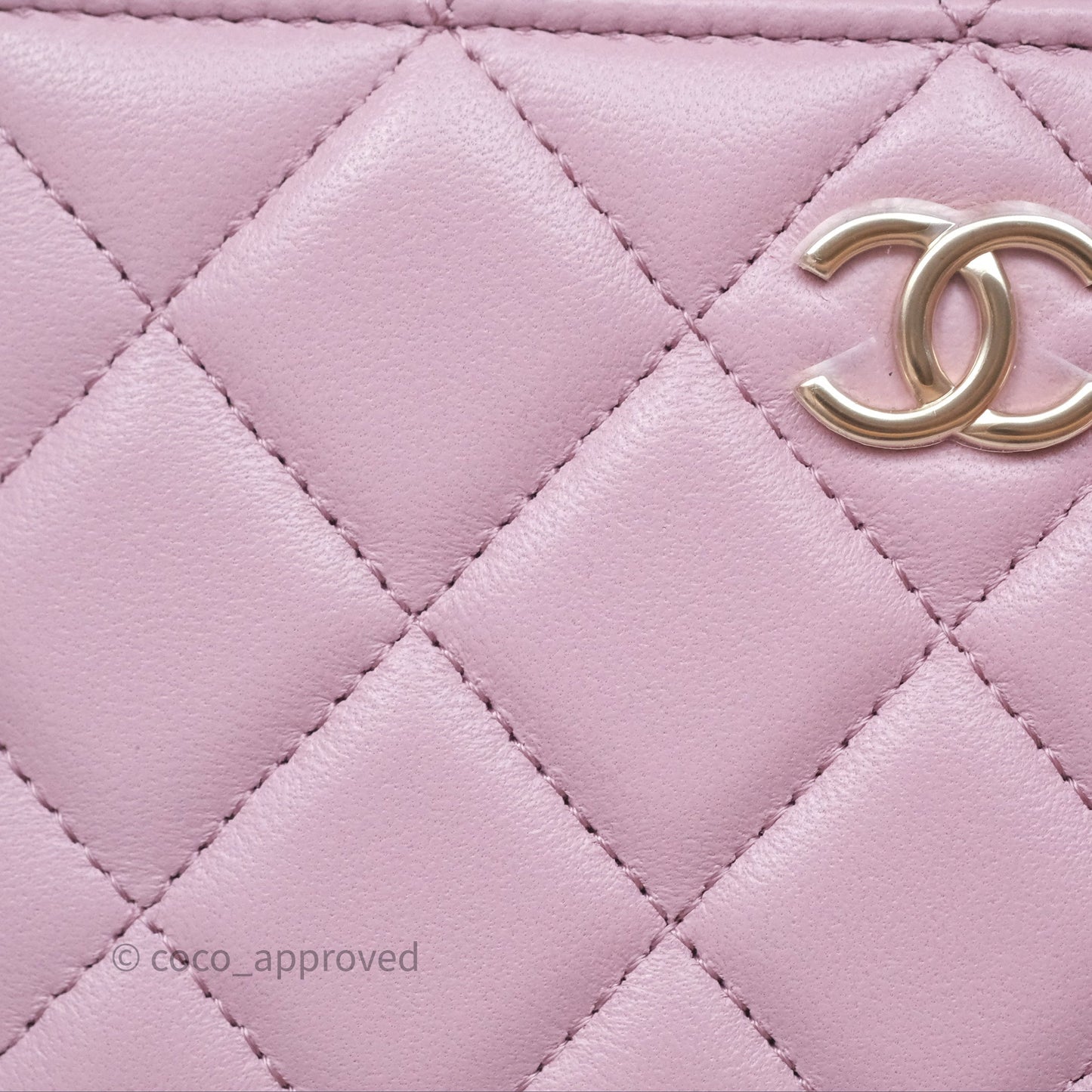 Chanel Vanity Rectangular Top Handle Lilac Lambskin Gold Hardware